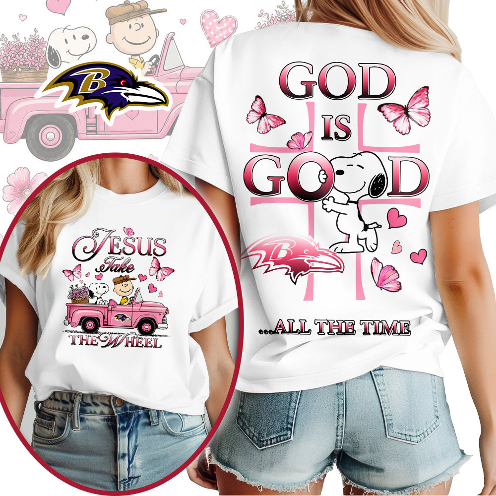 Baltimore Ravens | Premium NFL Jesus Take The Wheel God Is Good 3D Shirt NTH1
