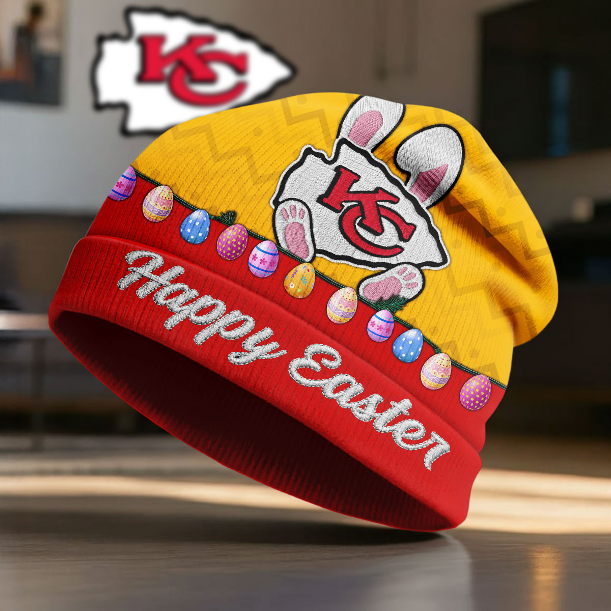 Kansas City Chiefs | Premium NFL Happy Easter Beanie Hat NY