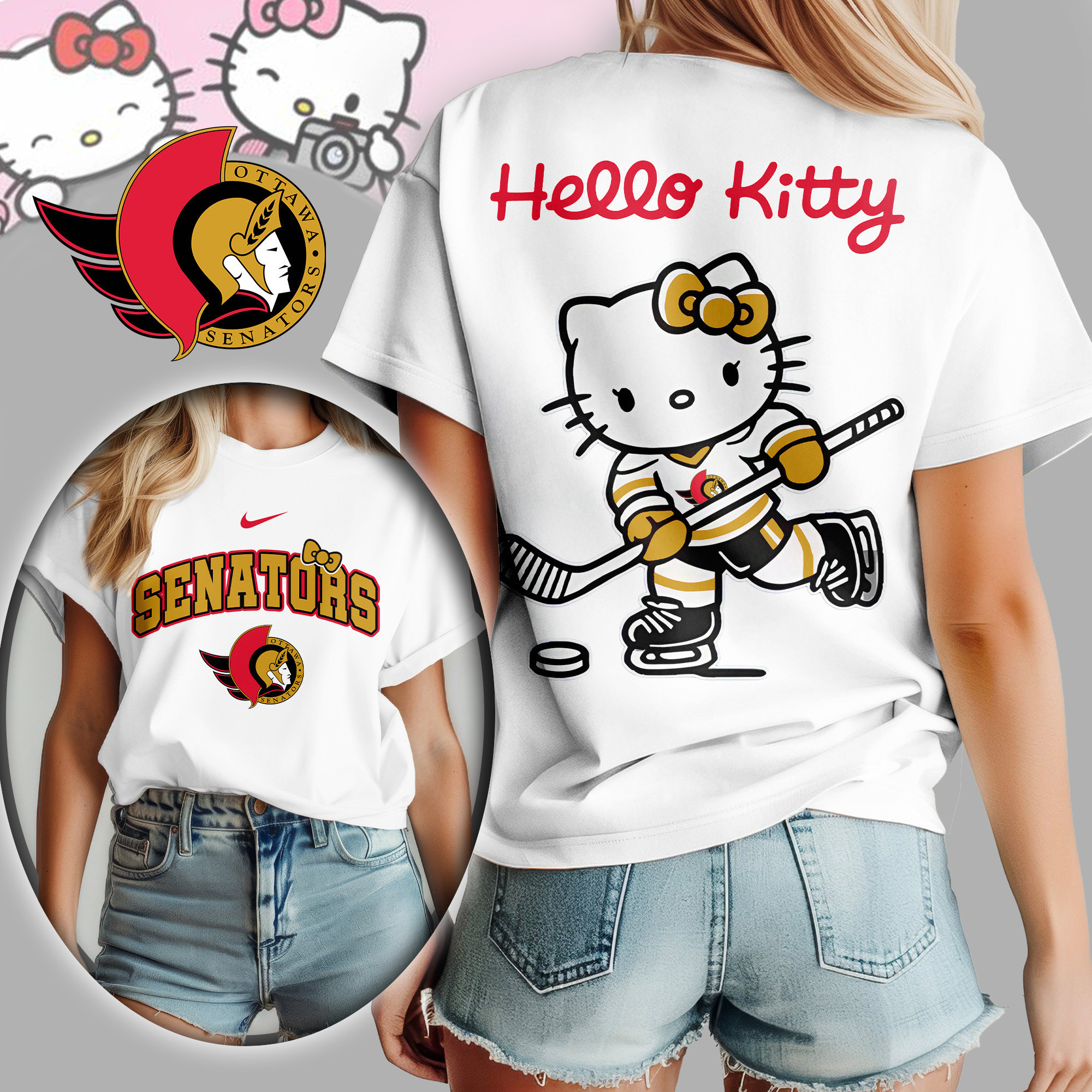 Ottawa Senators | Premium NHL Hello Kitty Women's Shirt TD