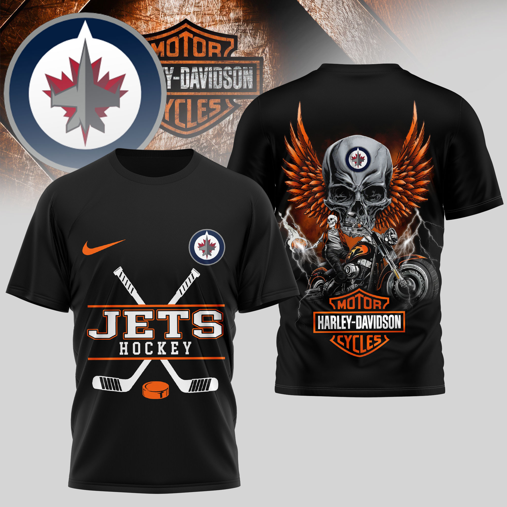 Winnipeg Jets | Premium NHL Harley Davidson 3D Shirt TD