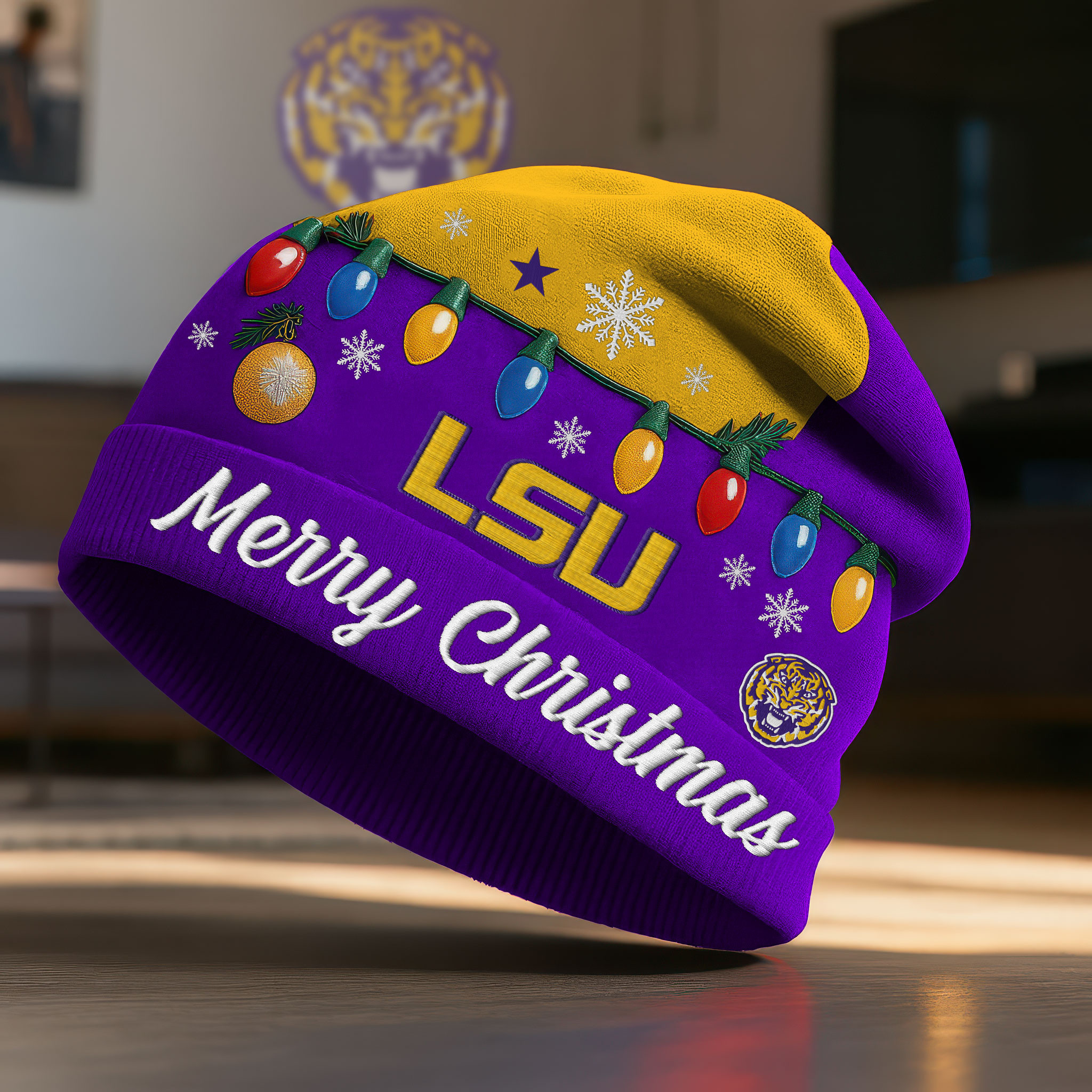LSU Tigers | Premium NCAA Christmas Beanie Hat NY