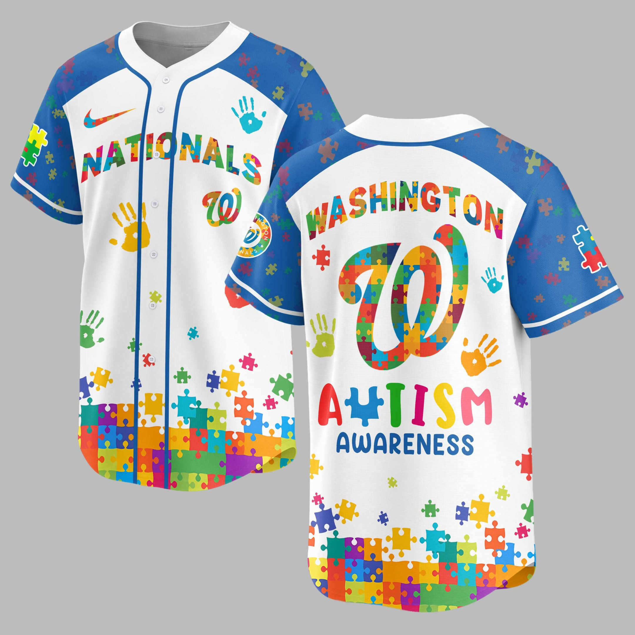 Washington Nationals | MLB x Autism Awareness Puzzle Premium Jersey