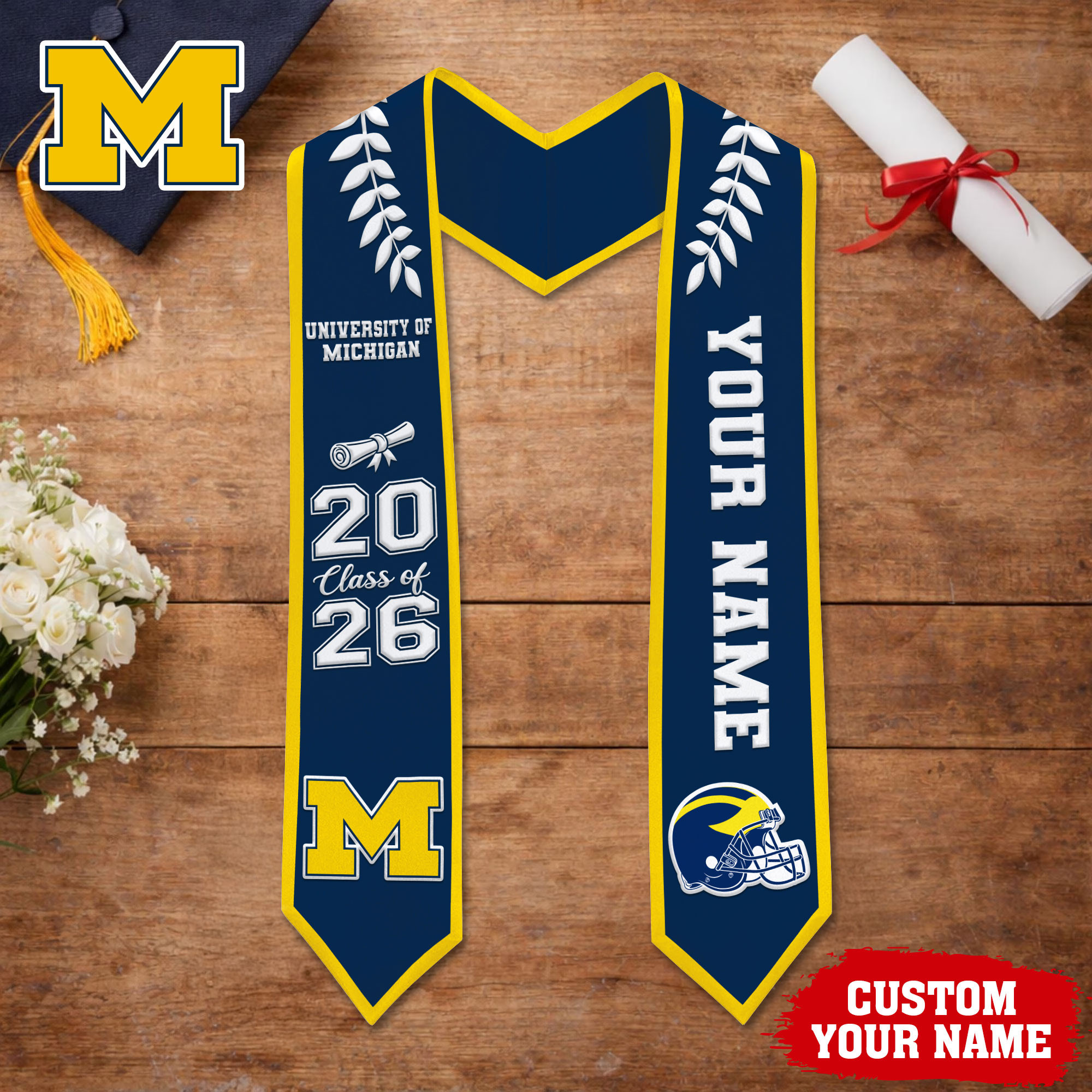 Michigan Wolverines | Premium NCAA Graduation Stole NY
