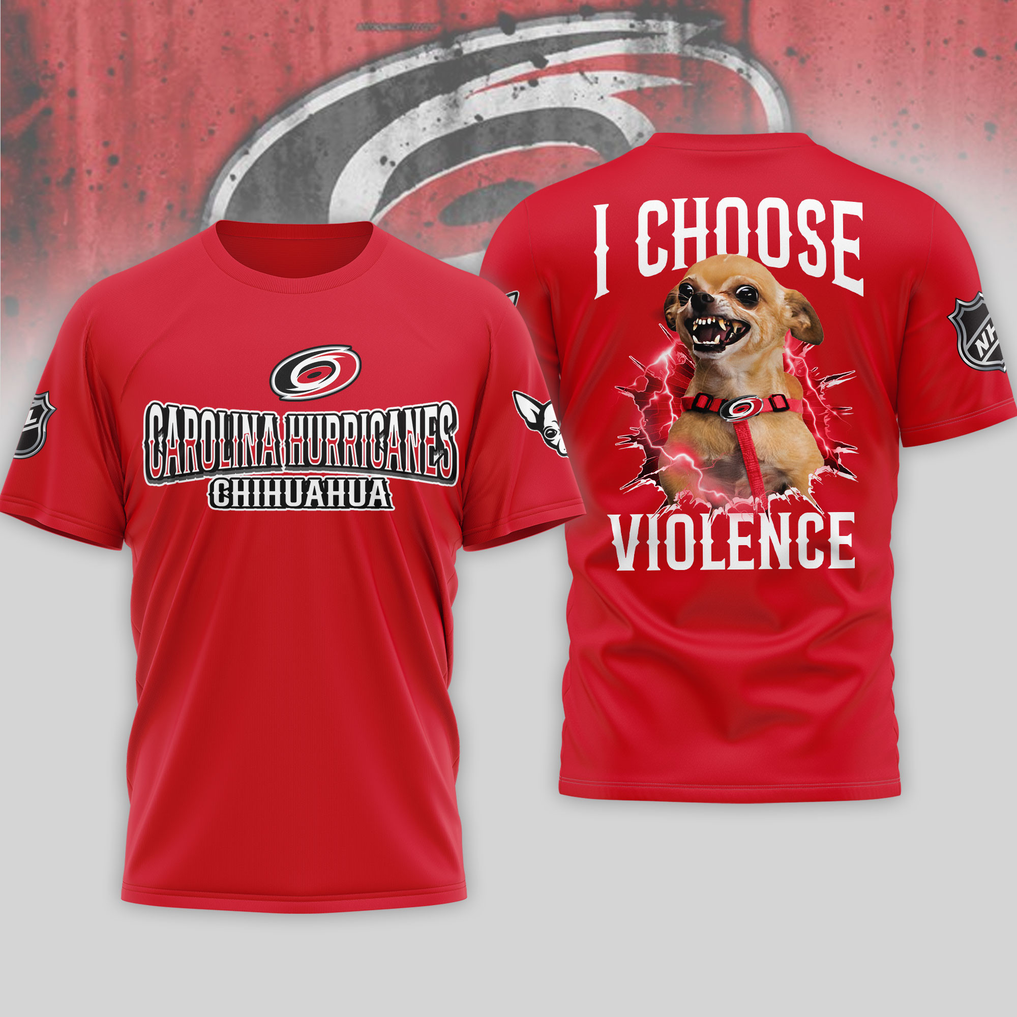 Carolina Hurricanes | Premium NHL Chihuahua Violent 3D T-Shirt HY