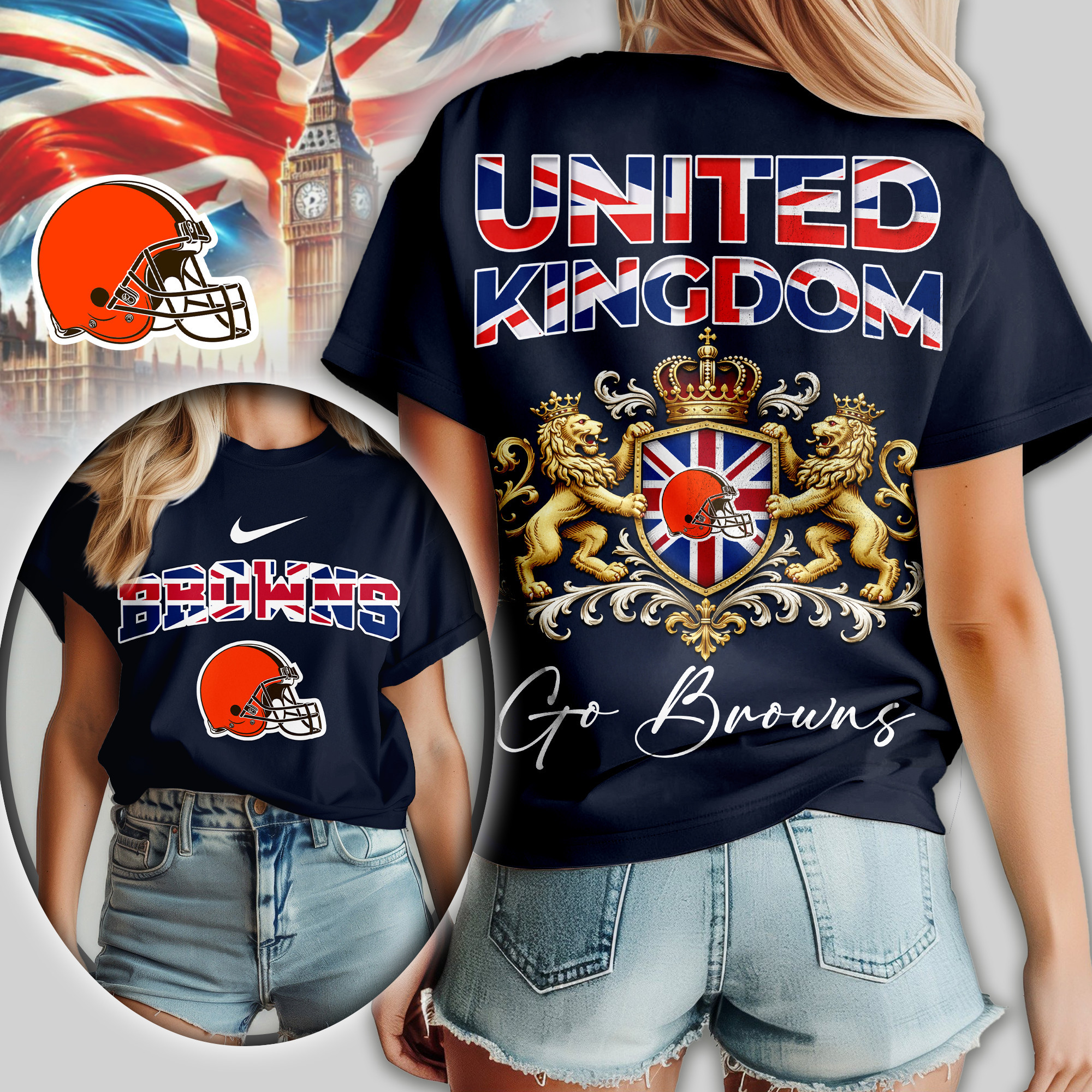 Cleveland Browns | Premium NFL United Kingdom Women Shirt TD