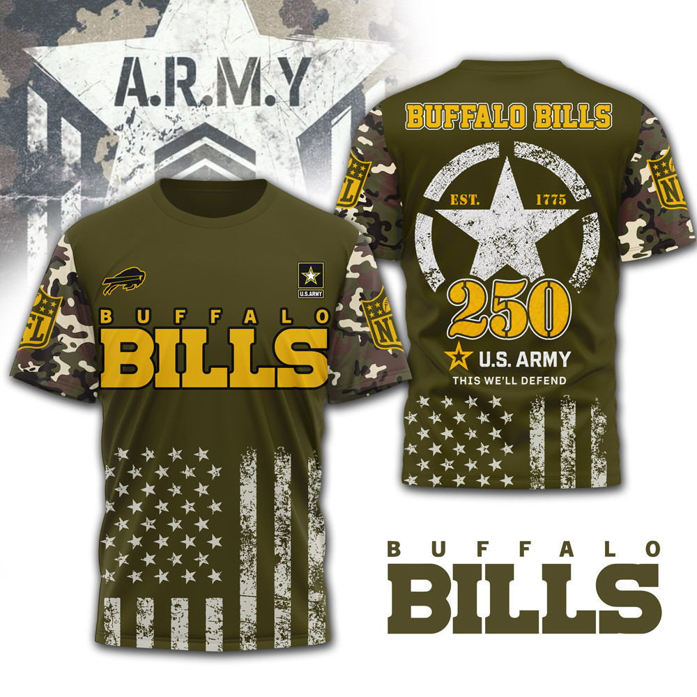 Buffalo Bills | Premium NFL Military Pride 3D Shirt NTH1