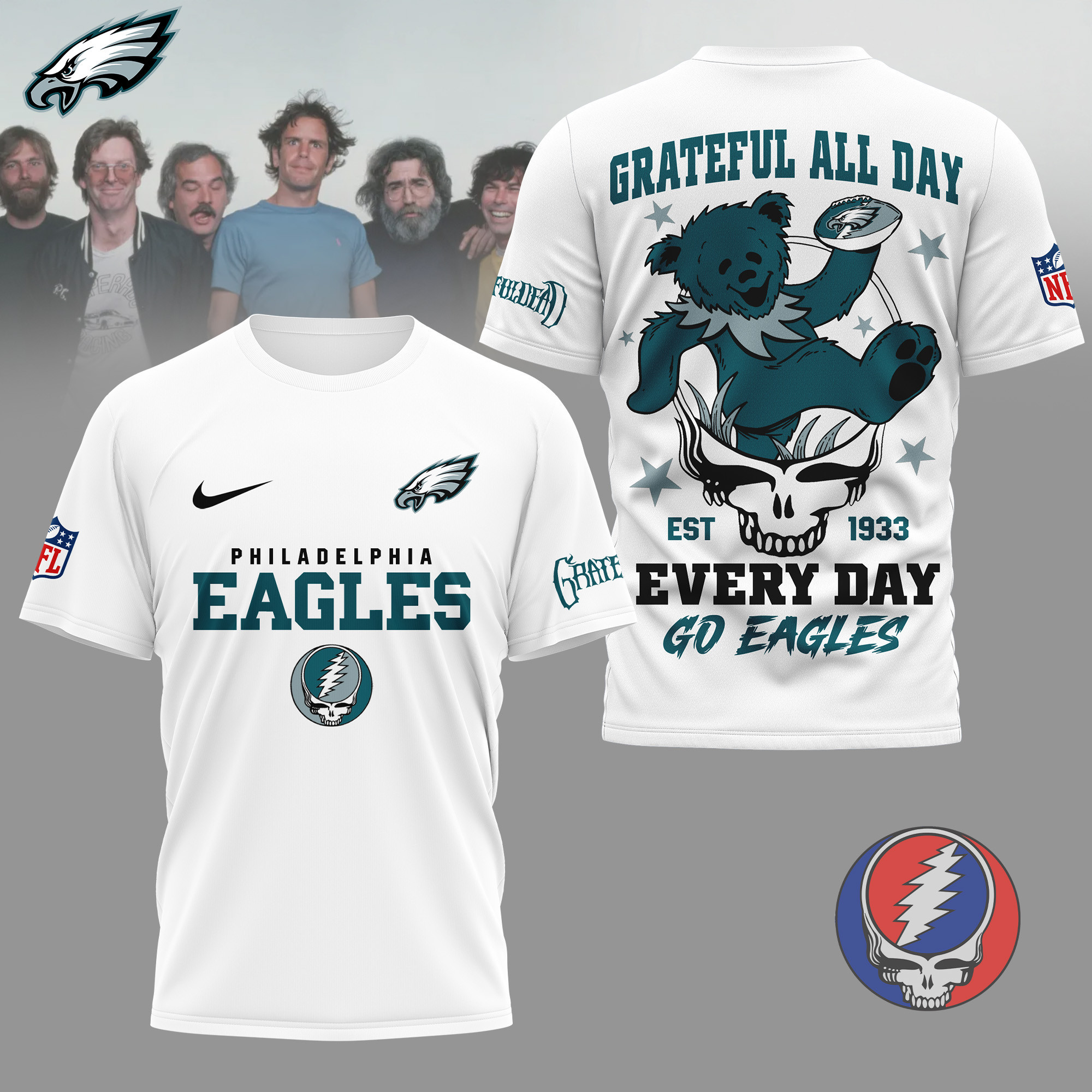 Philadelphia Eagles | Premium NFL Grateful Dead Fan 3D Shirt NY