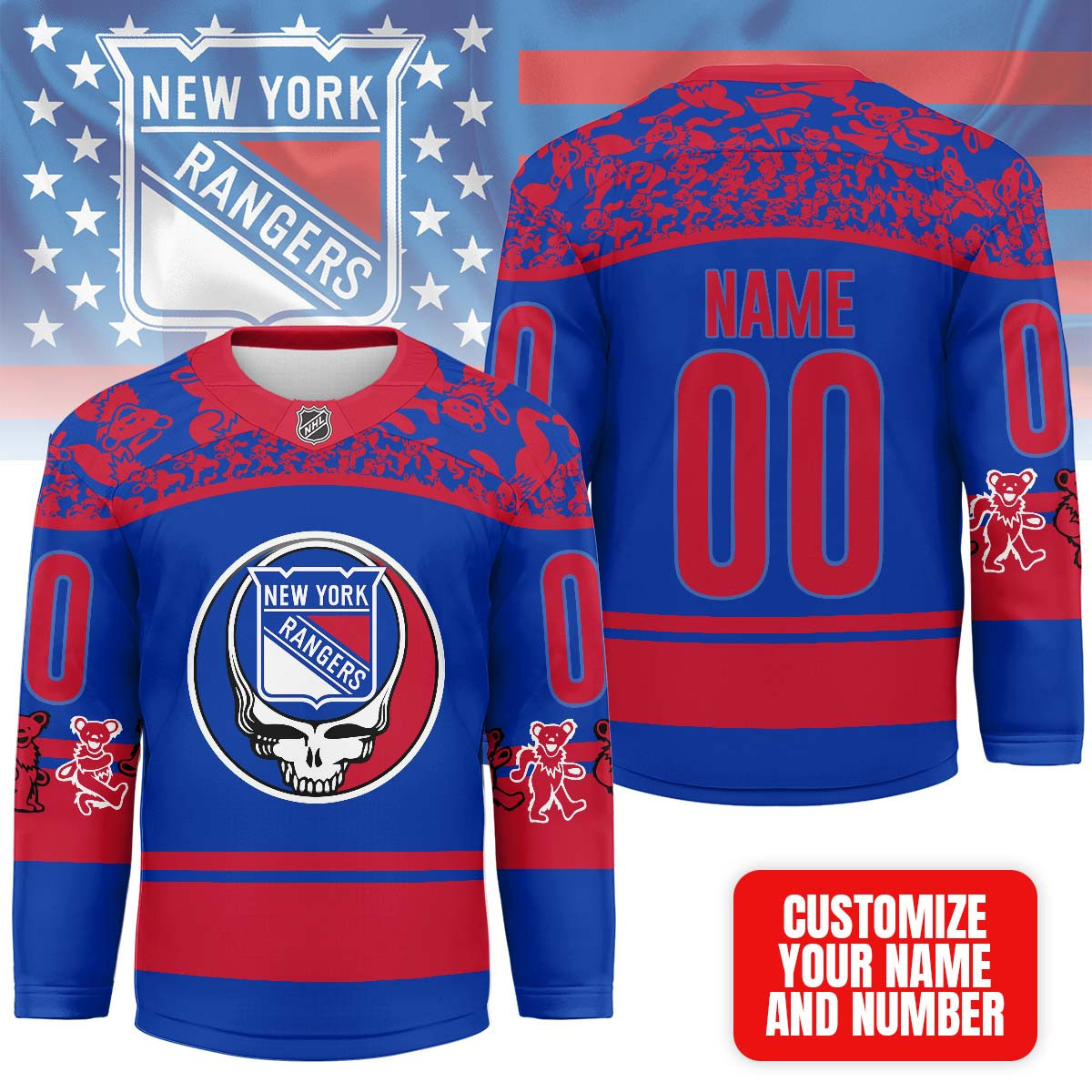 New York Rangers | Premium NHL X Grateful Dead Hockey Jersey NP