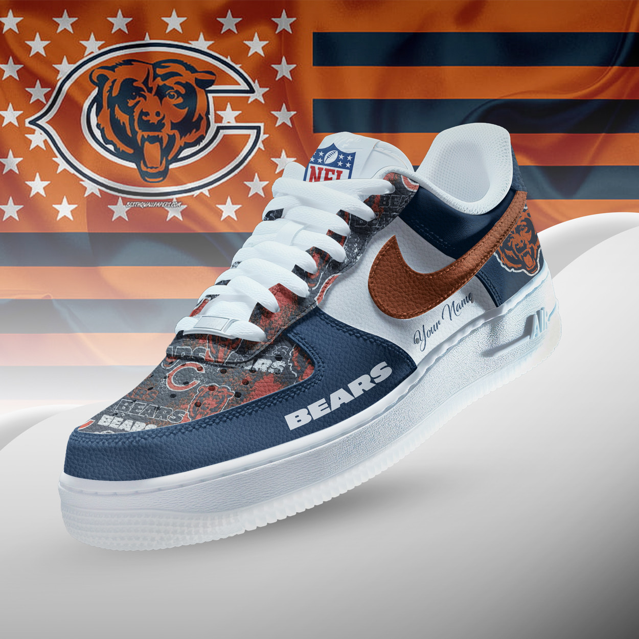 Chicago Bears | Premium NFL Personalized Team Icon AF1 Shoes NTH1