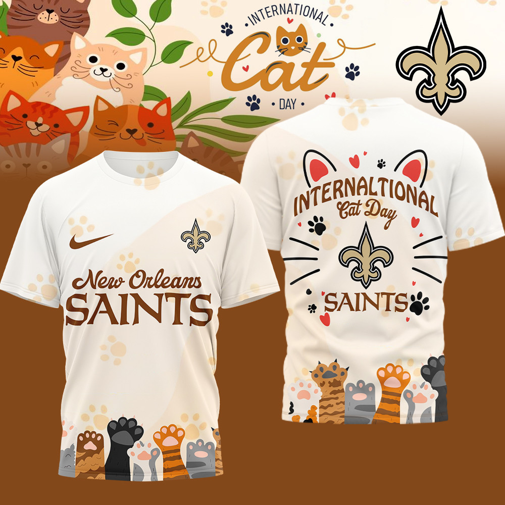 New Orleans Saints | Premium NFL International Cat Day 3D Shirt HI