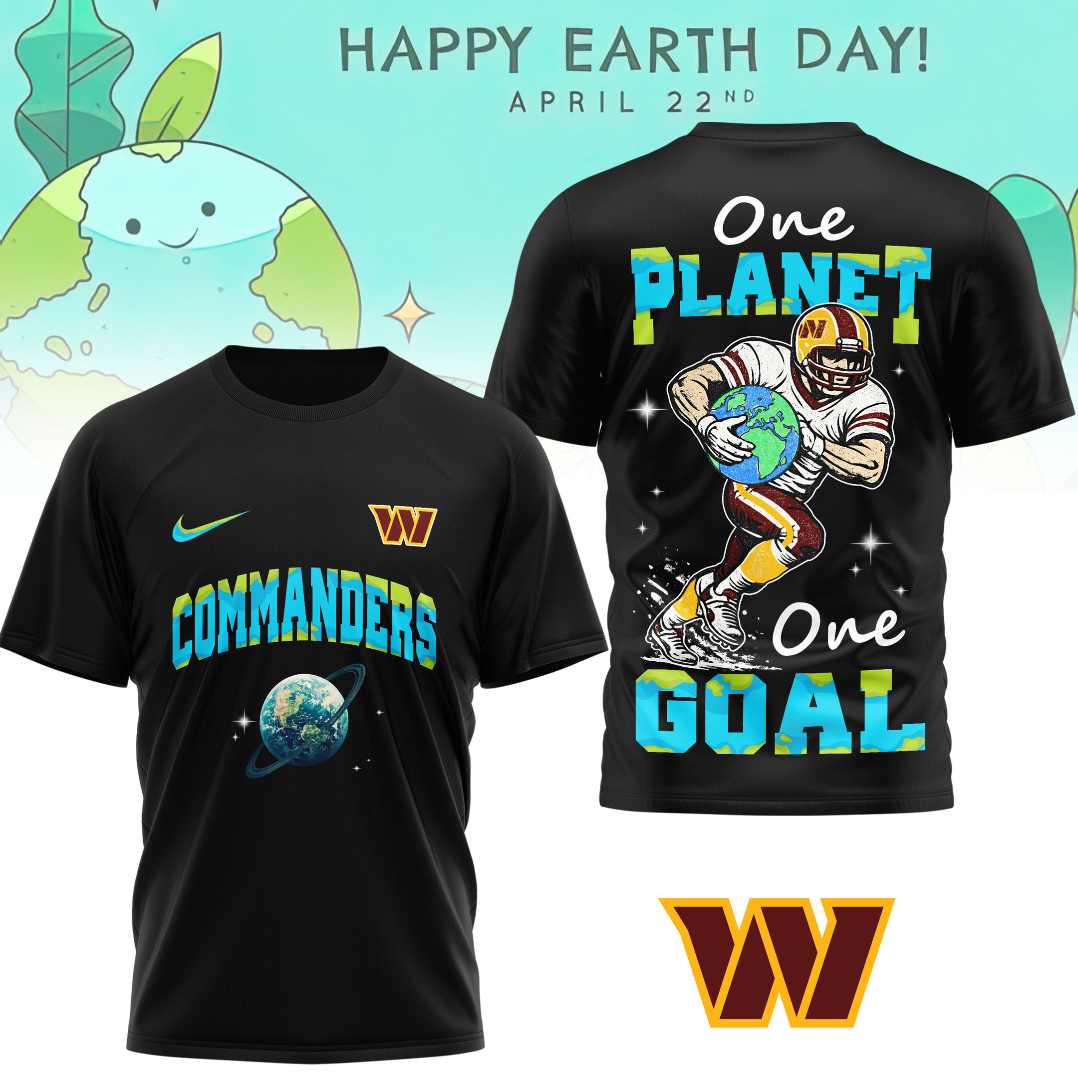 Washington Commanders | Premium NFL x Earth Day 3D Shirt HY