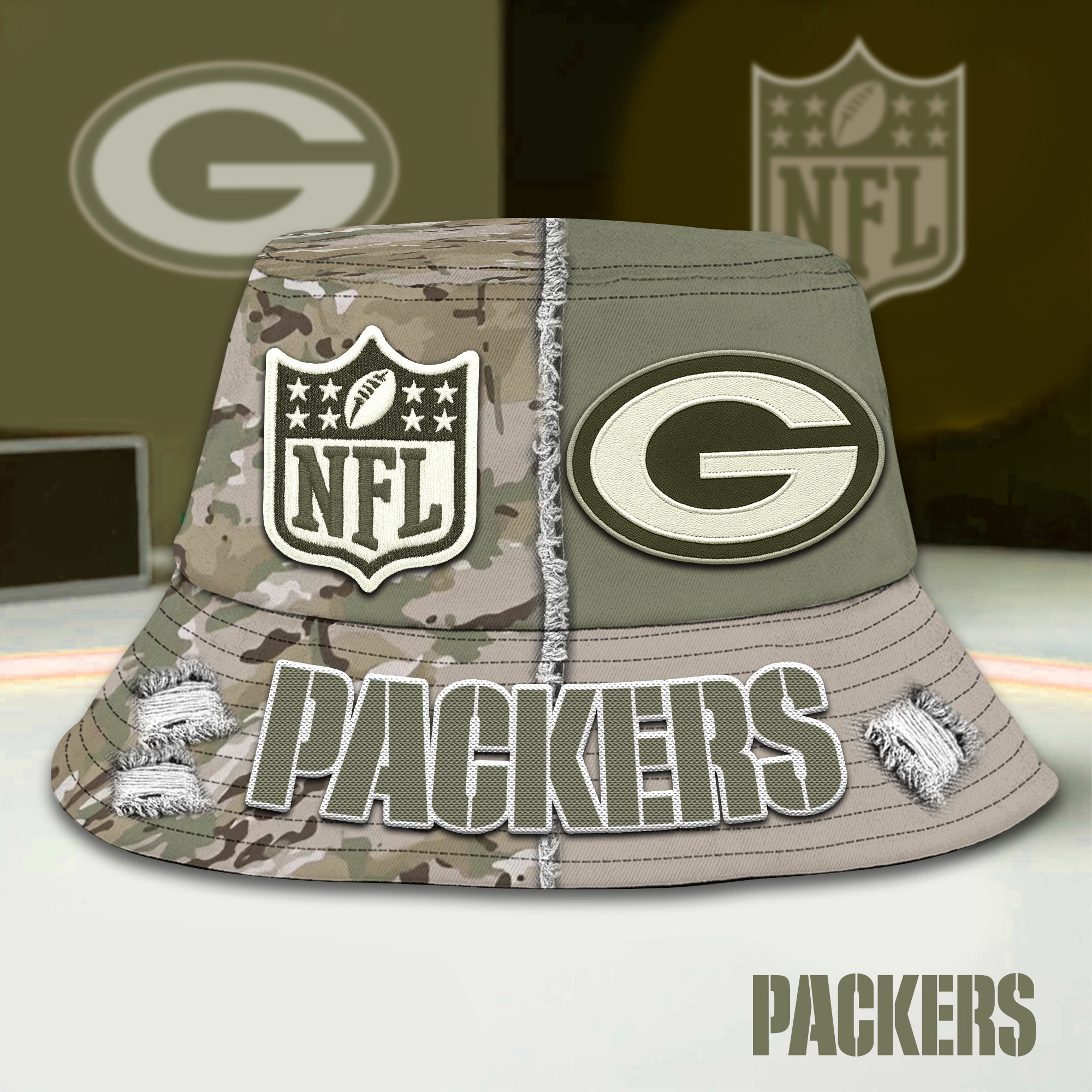 Green Bay Packers | Premium NFL Army Bucket Hat TD