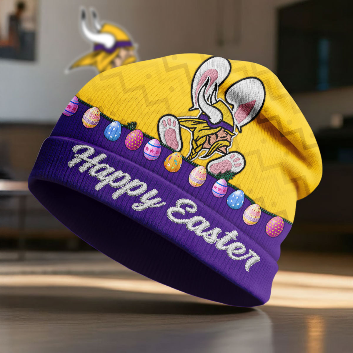 Minnesota Vikings | Premium NFL Happy Easter Beanie Hat NY