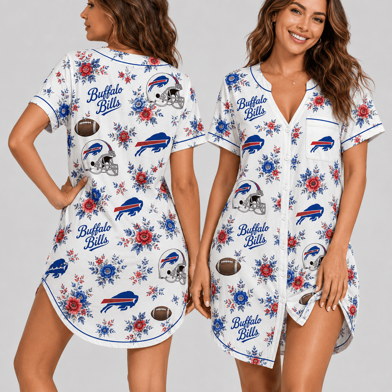 Buffalo Bills | Premium NFL Football Fan Favorites Women Pajamas Dress TD