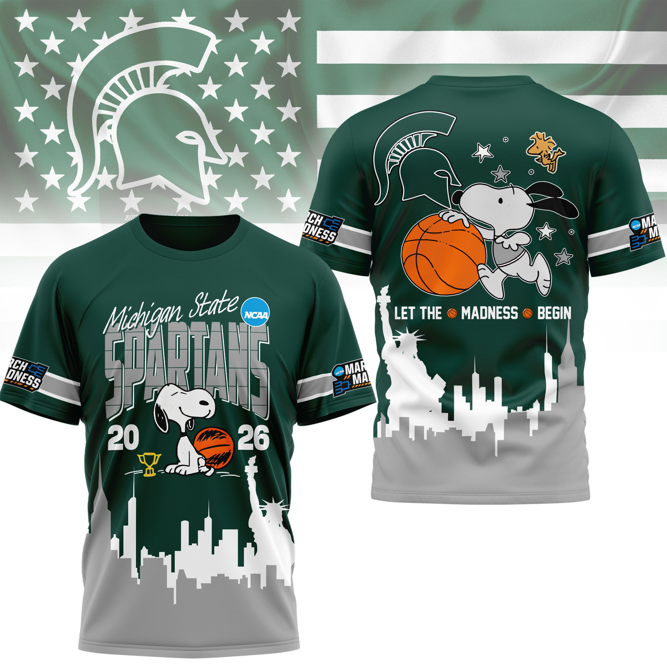 Michigan State Spartans | Premium NCAA March Madness 3D Shirt HY