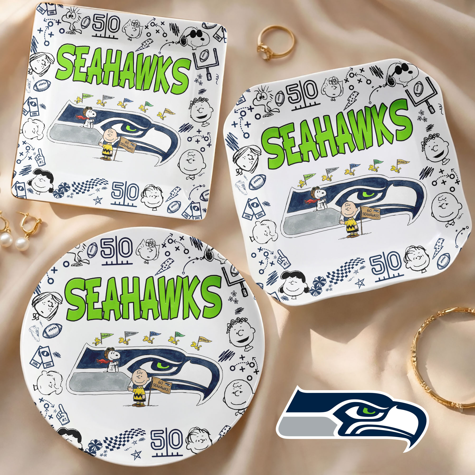 Seattle Seahawks | Premium NFL Snoopy Jewelry Dish HY