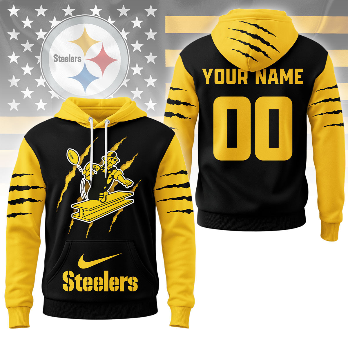 Pittsburgh Steelers | Premium NFL Fan Pride Claw Hoodie NY