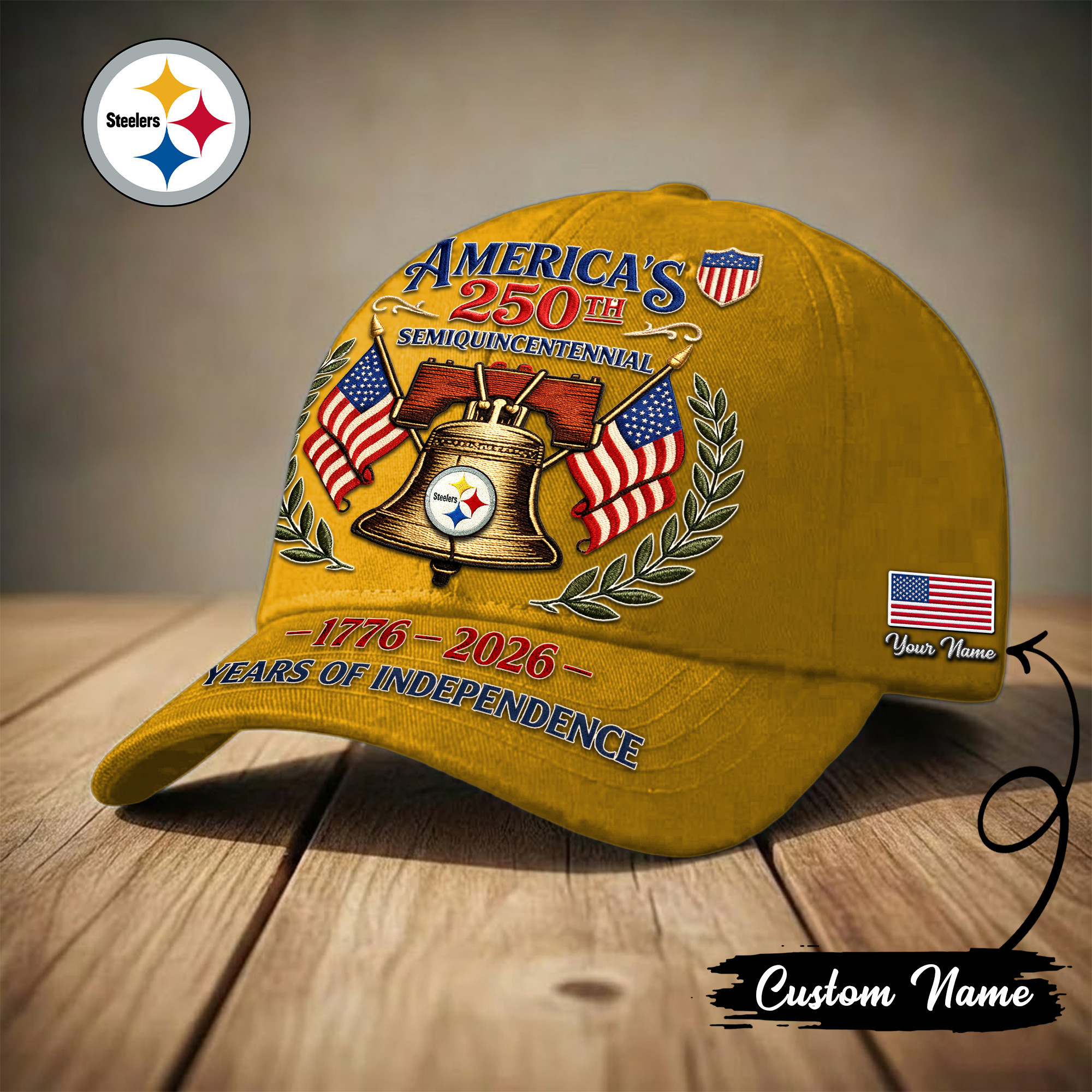 Pittsburgh Steelers | Premium NFL 1776-2026 Years Of Independence Classic Cap TD