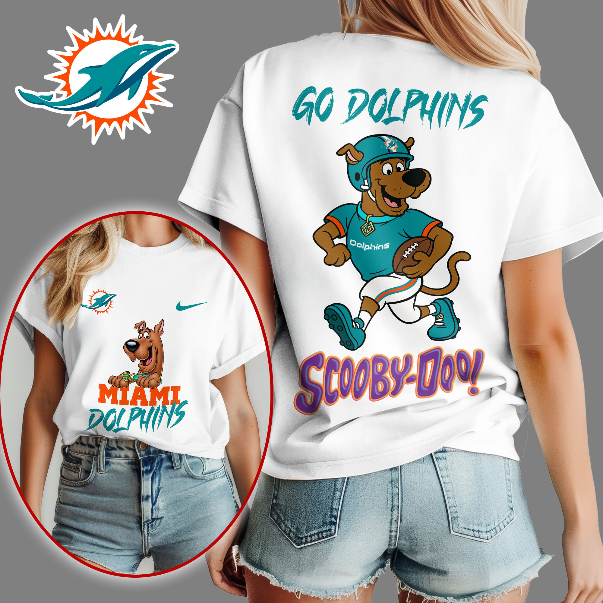 Miami Dolphins | Premium NFL Scooby-Doo Fan Women's Shirt NY