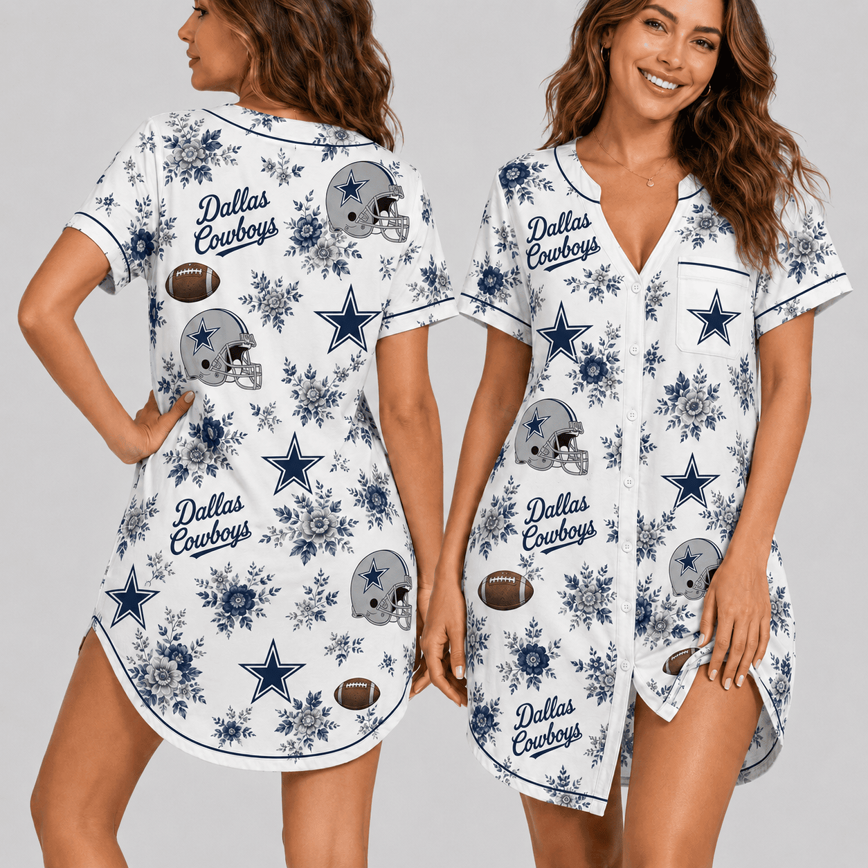 Dallas Cowboys | Premium NFL Football Fan Favorites Women Pajamas Dress TD