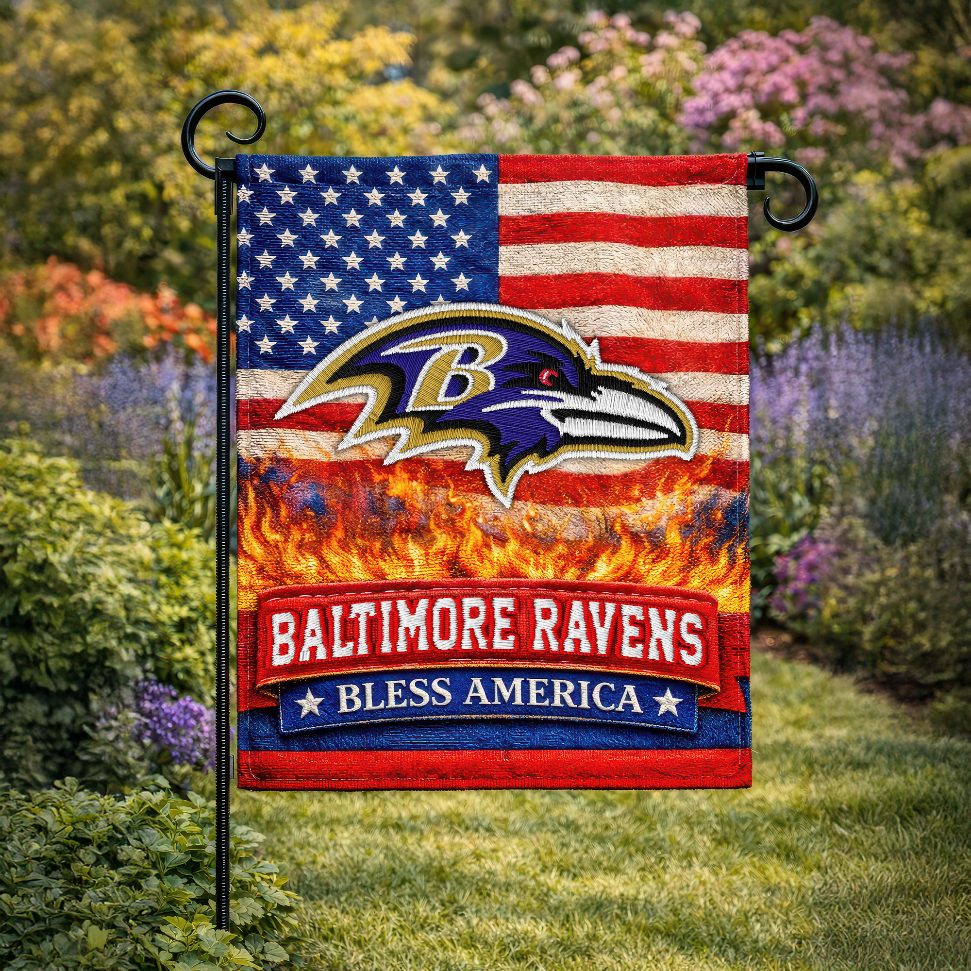 Baltimore Ravens | Premium NFL 250 Years Of America Freedom Flag NY