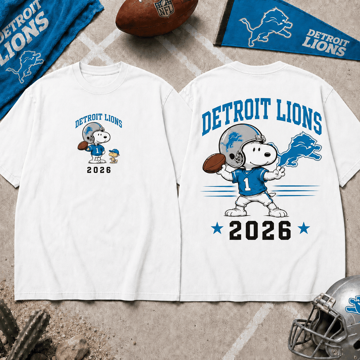 Detroit Lions | Premium Snoopy NFL Football 2026 3D Shirt For Football Fans NNK
