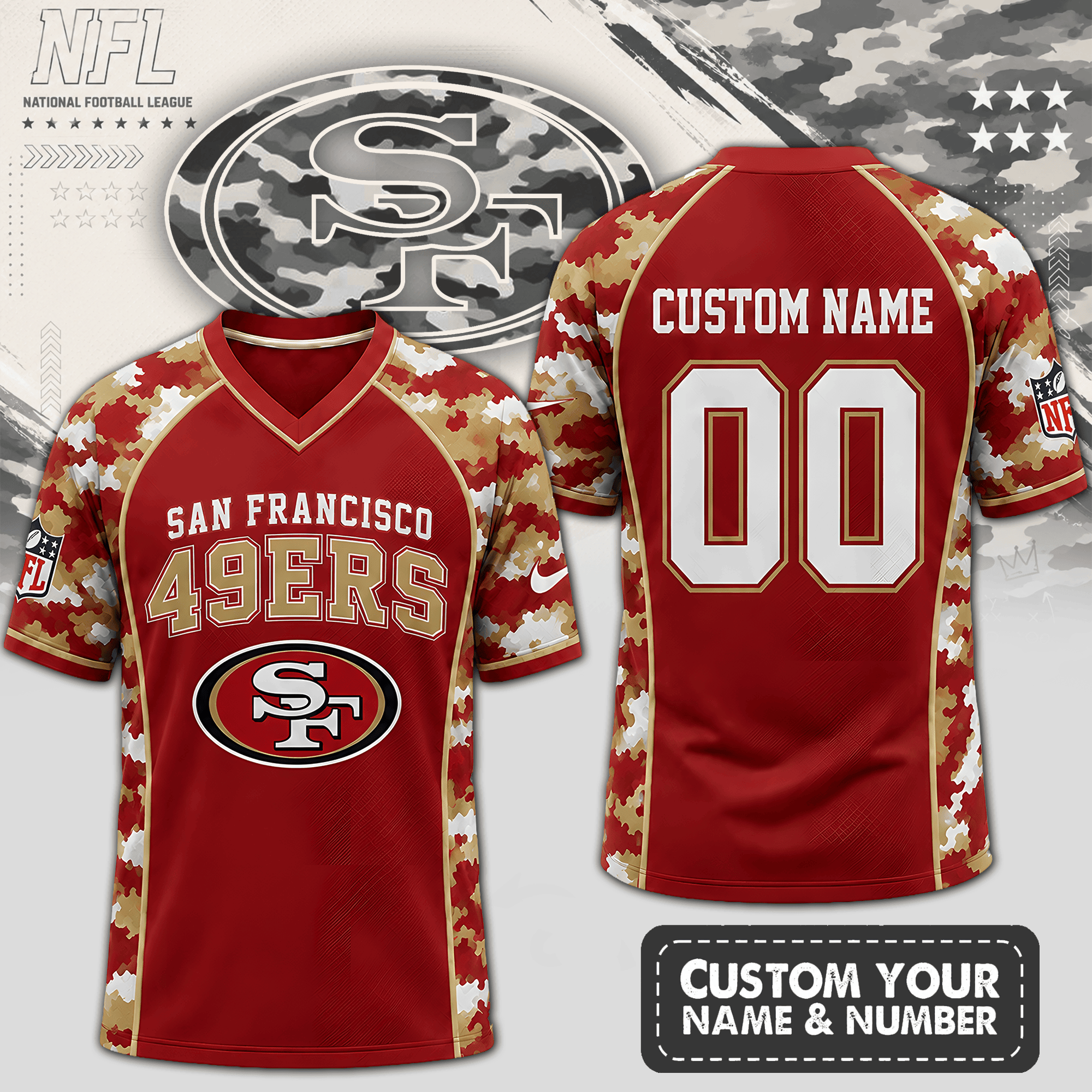 San Francisco 49ers | Premium NFL Born for Game Day V-Neck Jersey NTH1
