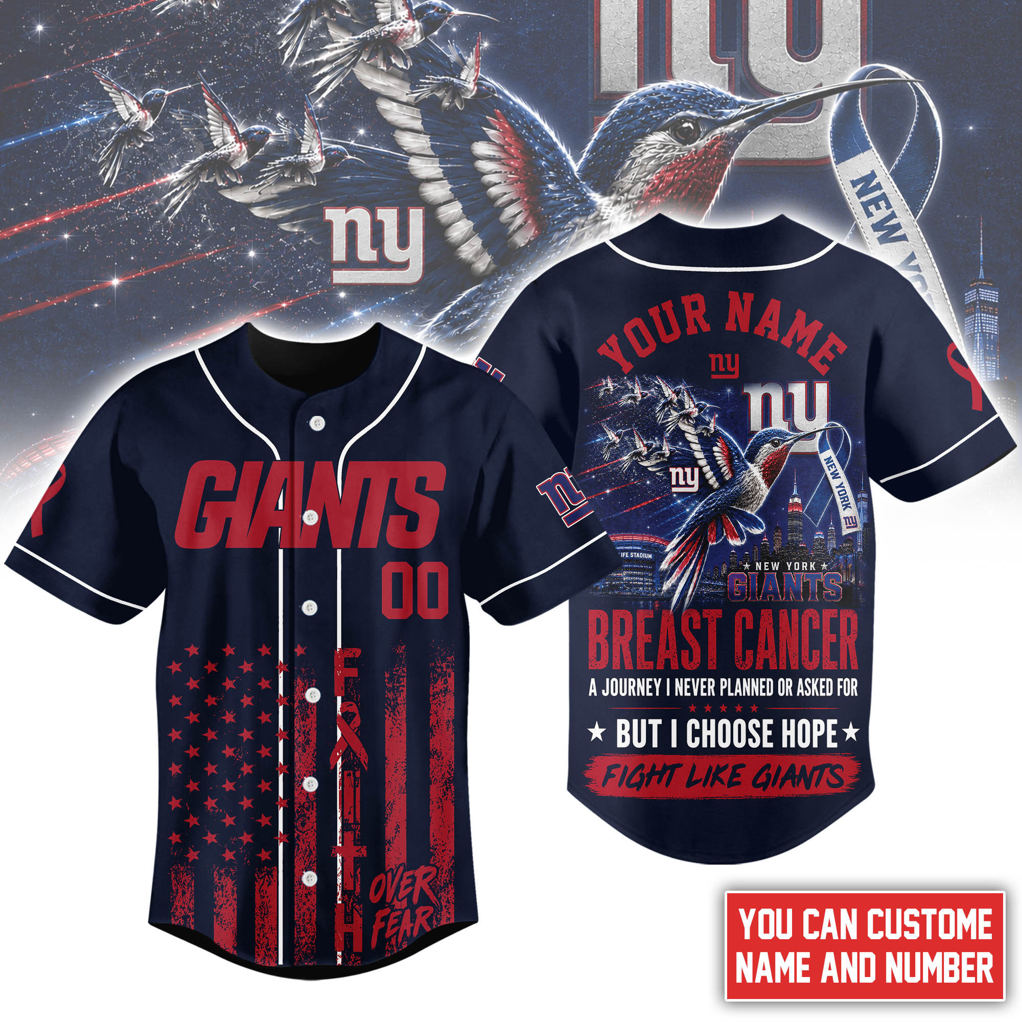 New York Giants | Premium NFL Hope Over Fear Jersey NTH1