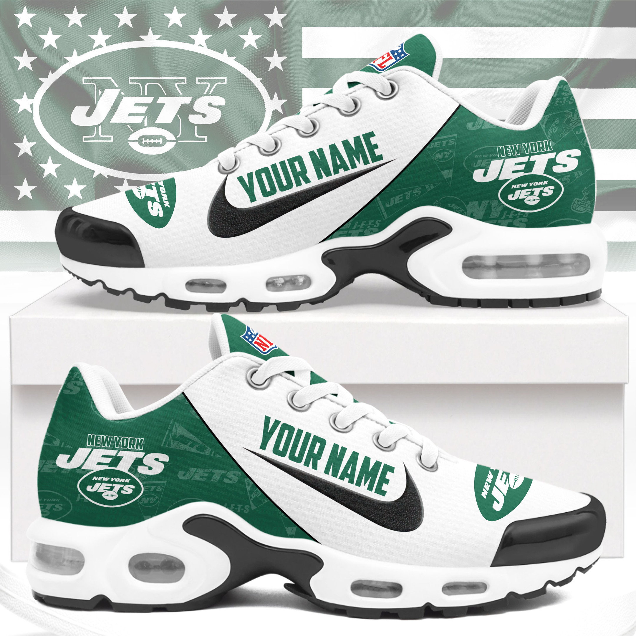 New York Jets | Premium NFL Custom Name Running Air Max Shoes NTH1