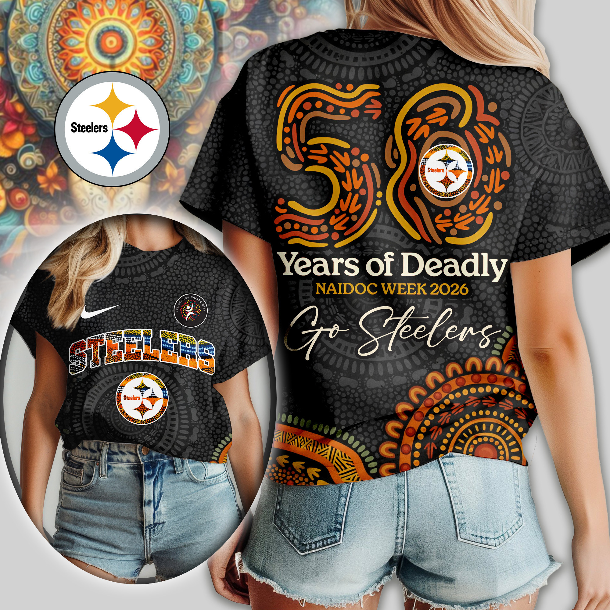 Pittsburgh Steelers | Premium NFL Naidoc Week 2026 Women Shirt TD