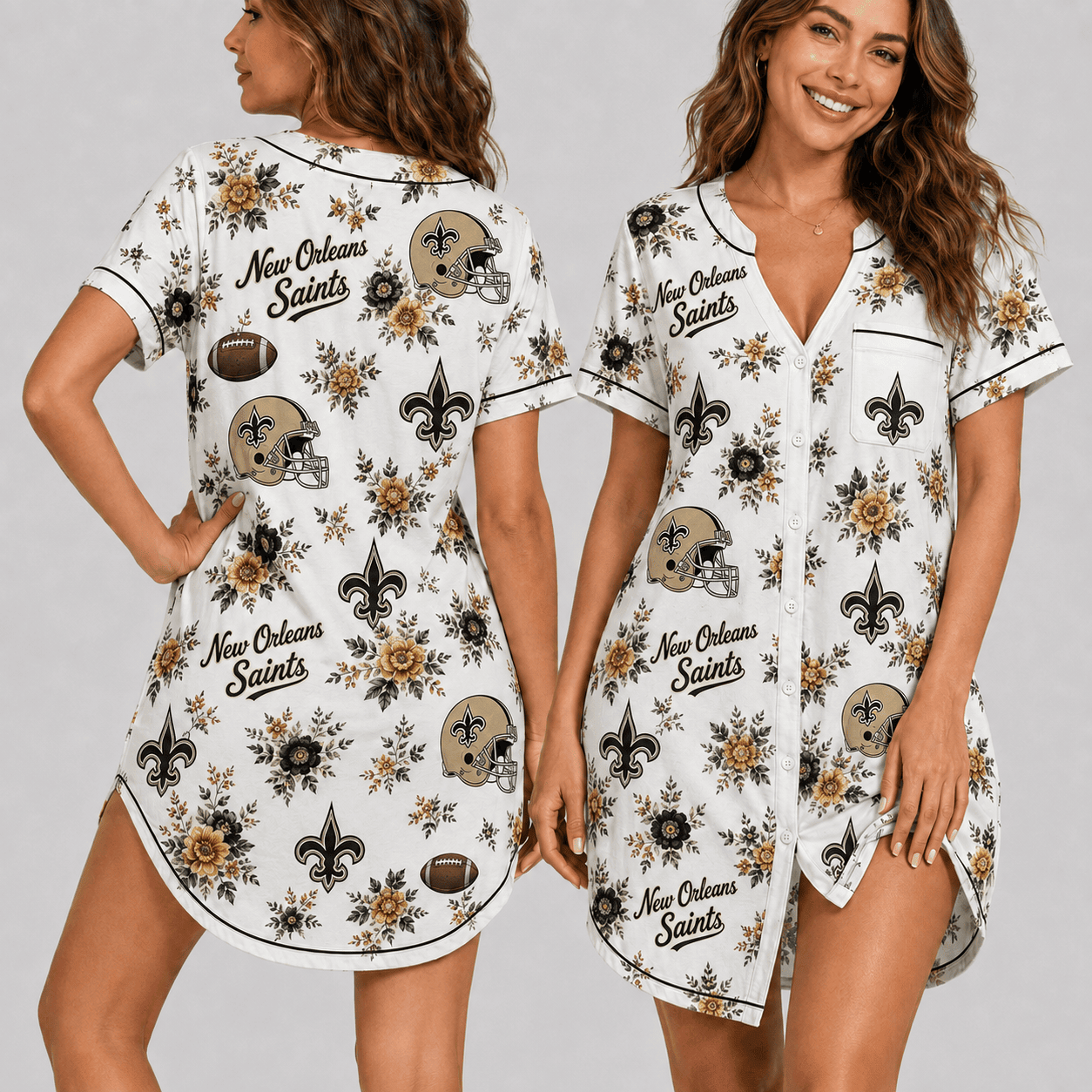 New Orleans Saints | Premium NFL Football Fan Favorites Women Pajamas Dress TD