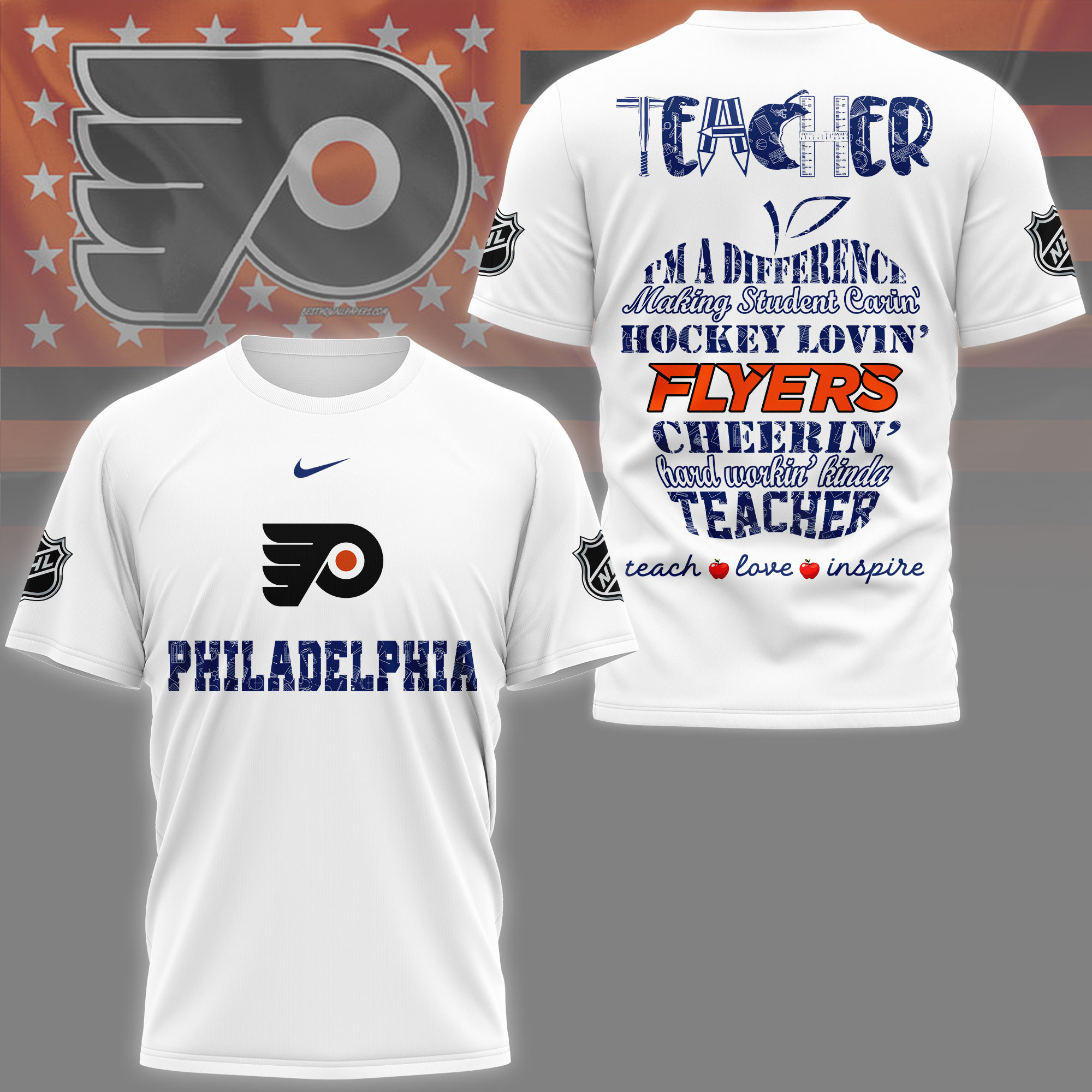 Philadelphia Flyers | Premium NHL Teacher Pride 3D Shirt NY