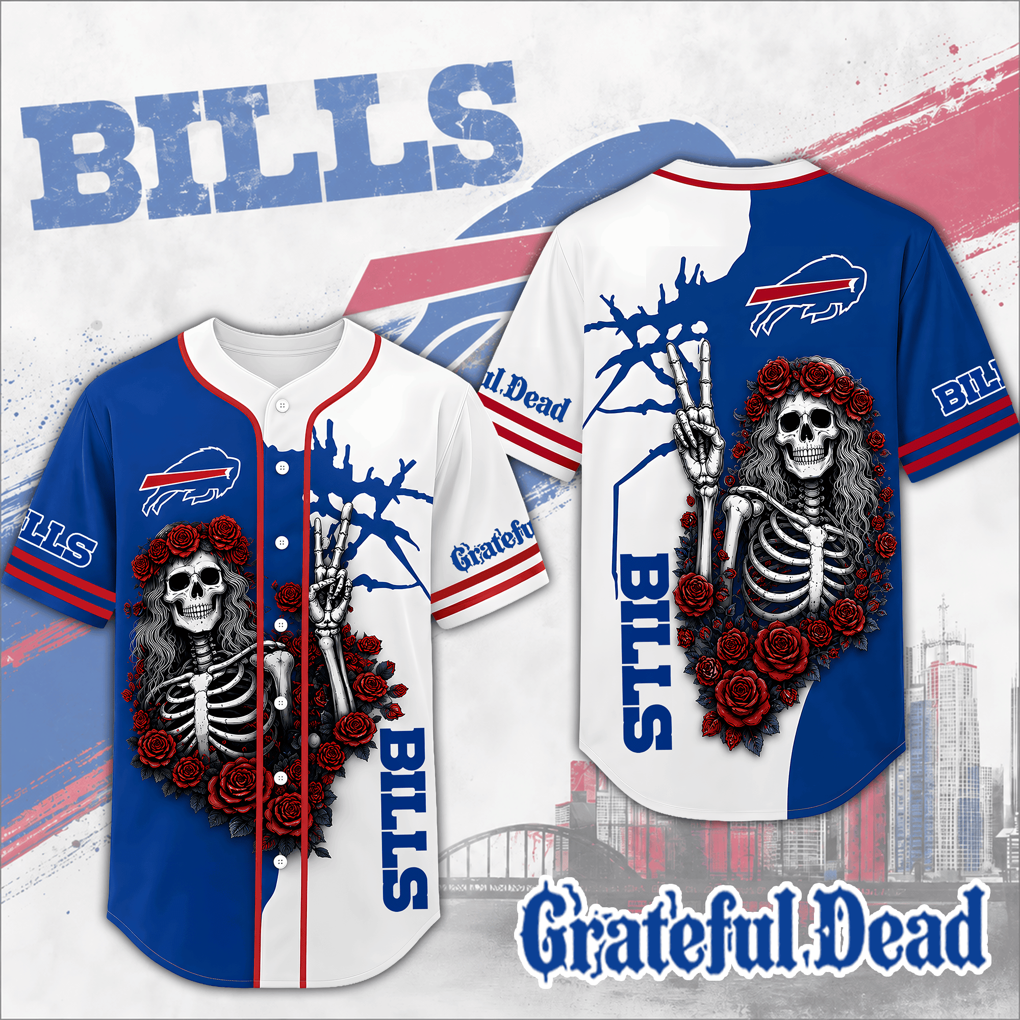 Buffalo Bills | Premium NFL Game Day Grateful Dead Jersey Shirt NTH1