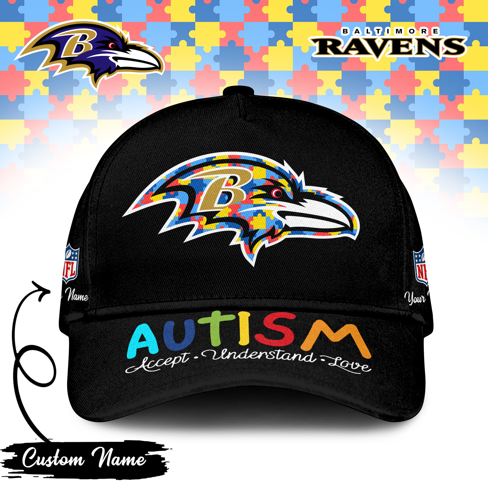 Baltimore Ravens | PREMIUM CLASSIC CAP NFL AUTISM TD