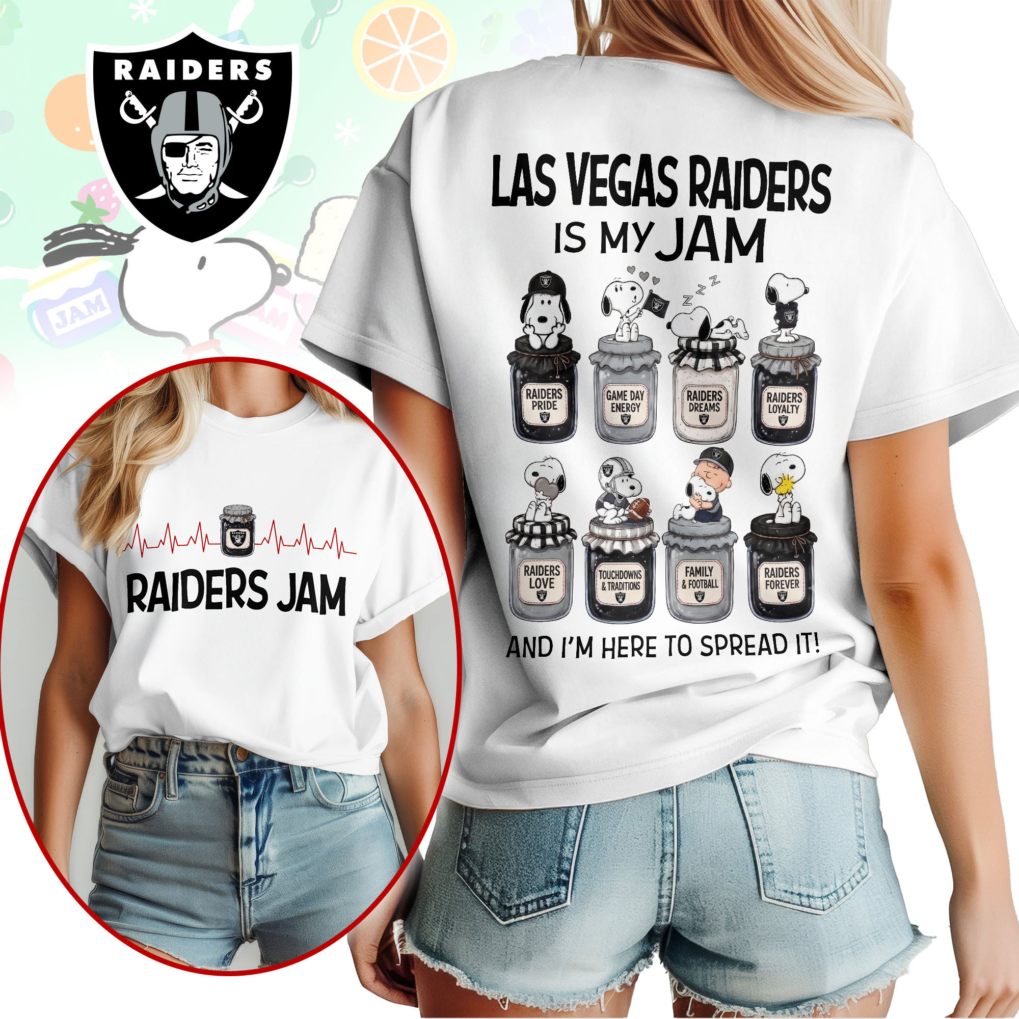 Las Vegas Raiders | Premium NFL Jam Peanuts Football Fan 3D Shirt NY