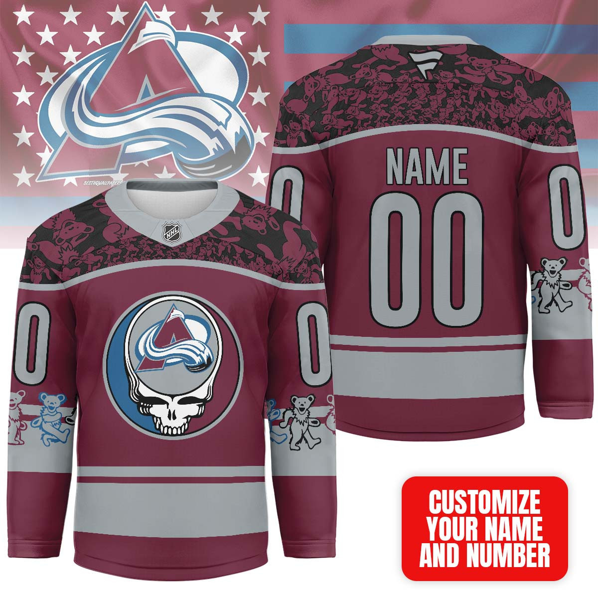 Colorado Avalanche | Premium NHL X Grateful Dead Hockey Jersey NP