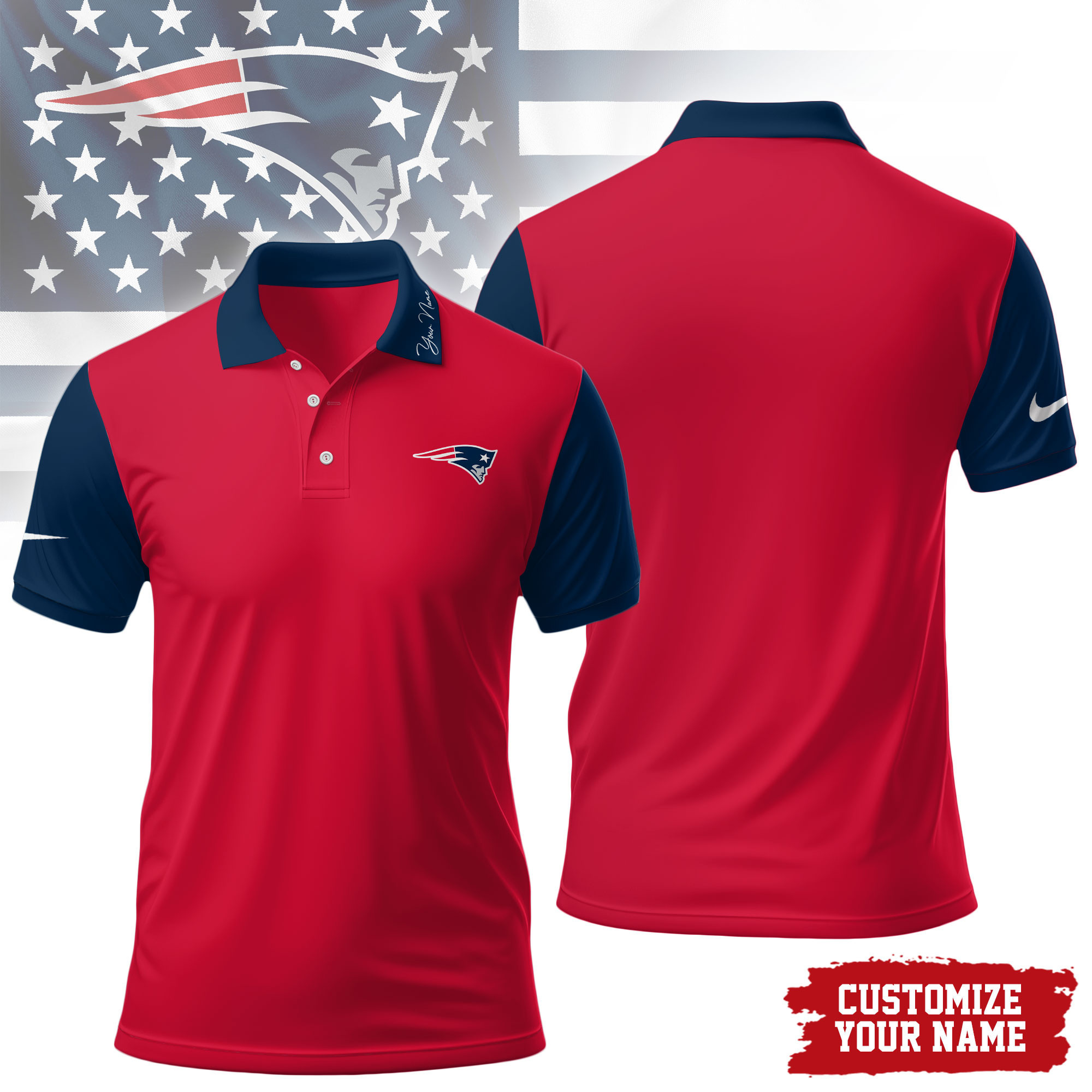 New England Patriots | Premium NFL Touchdown Custom Polo NTH1