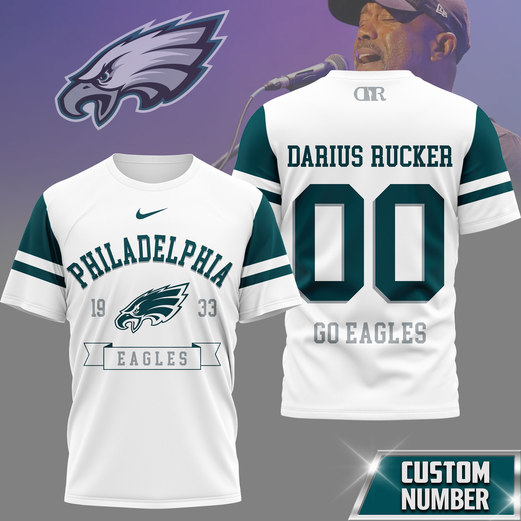 Philadelphia Eagles | Premium NFL Darius Rucker Fan 3D Shirt NY