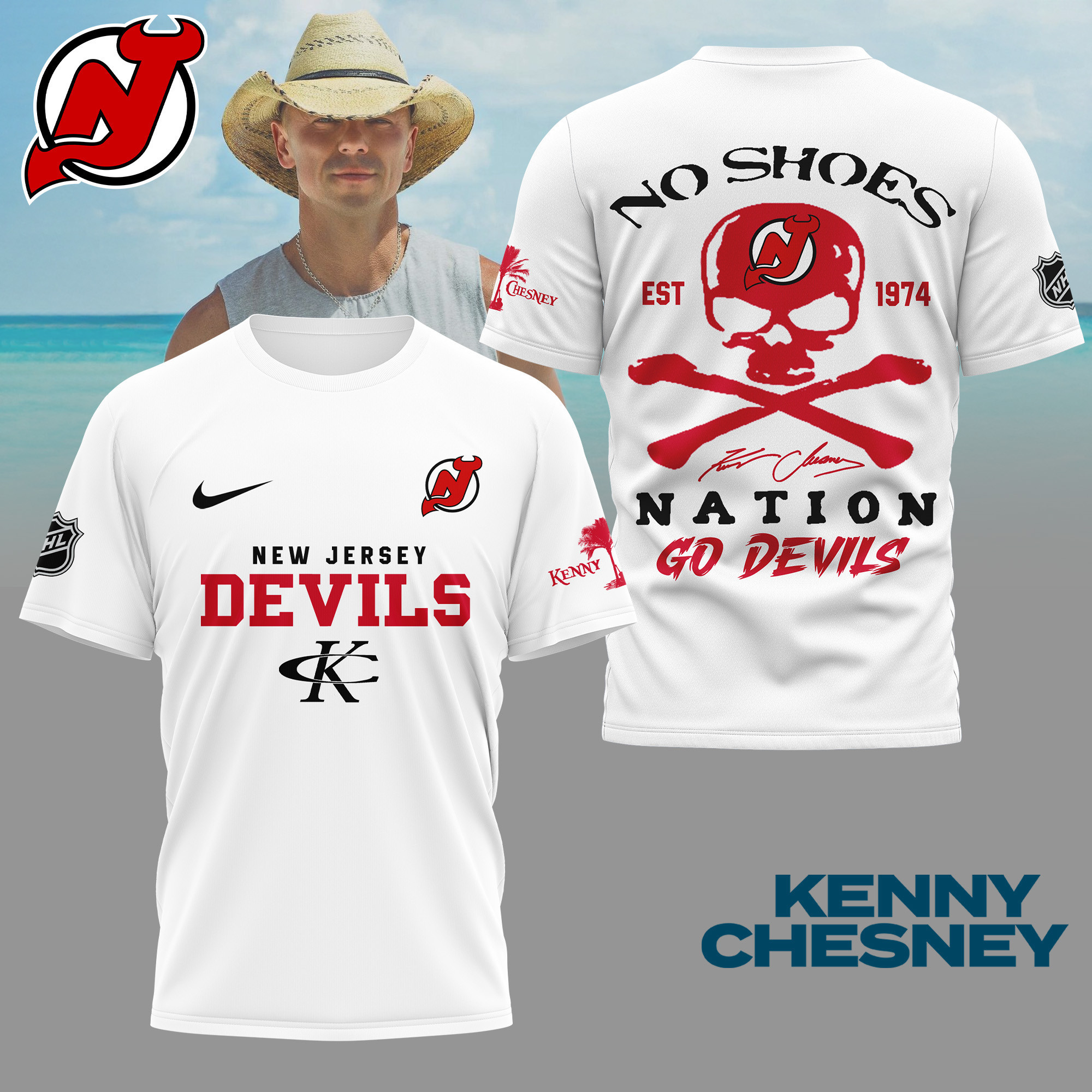 New Jersey Devils | Premium NHL Kenny Chesney Fan 3D Shirt NY