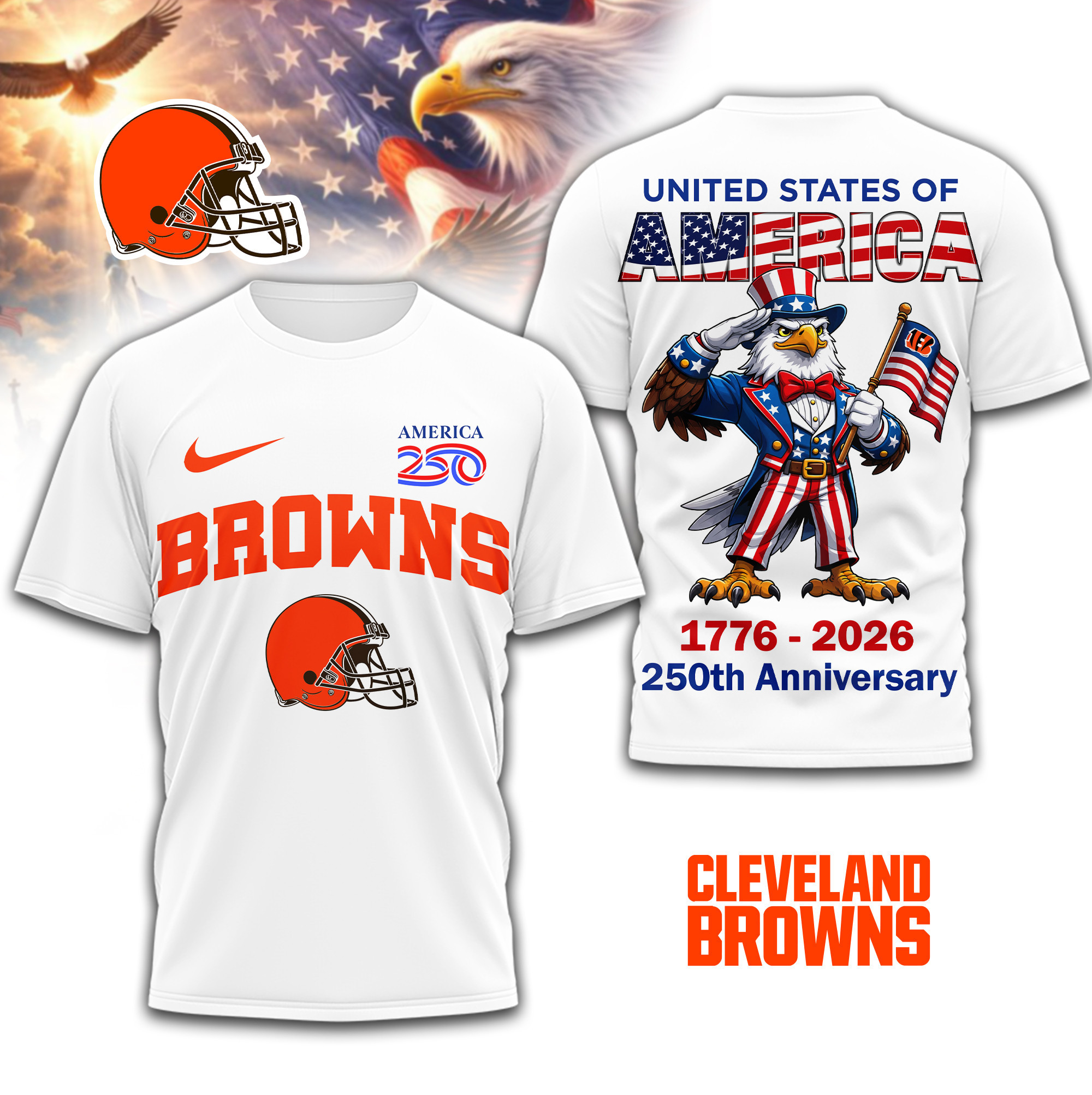 Cleveland Browns | Premium NFL American 250 3D Shirt TD