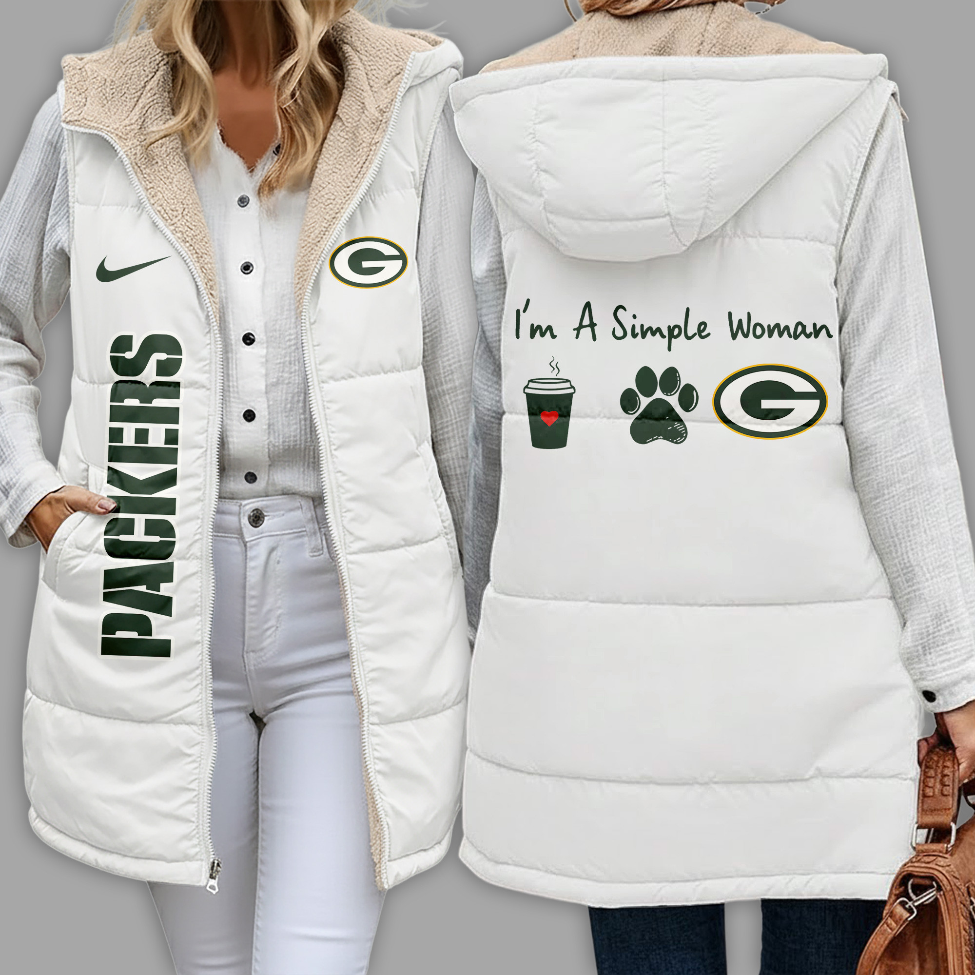 Green Bay Packers | Premium NFL Simple Girl Quilted Vest TD