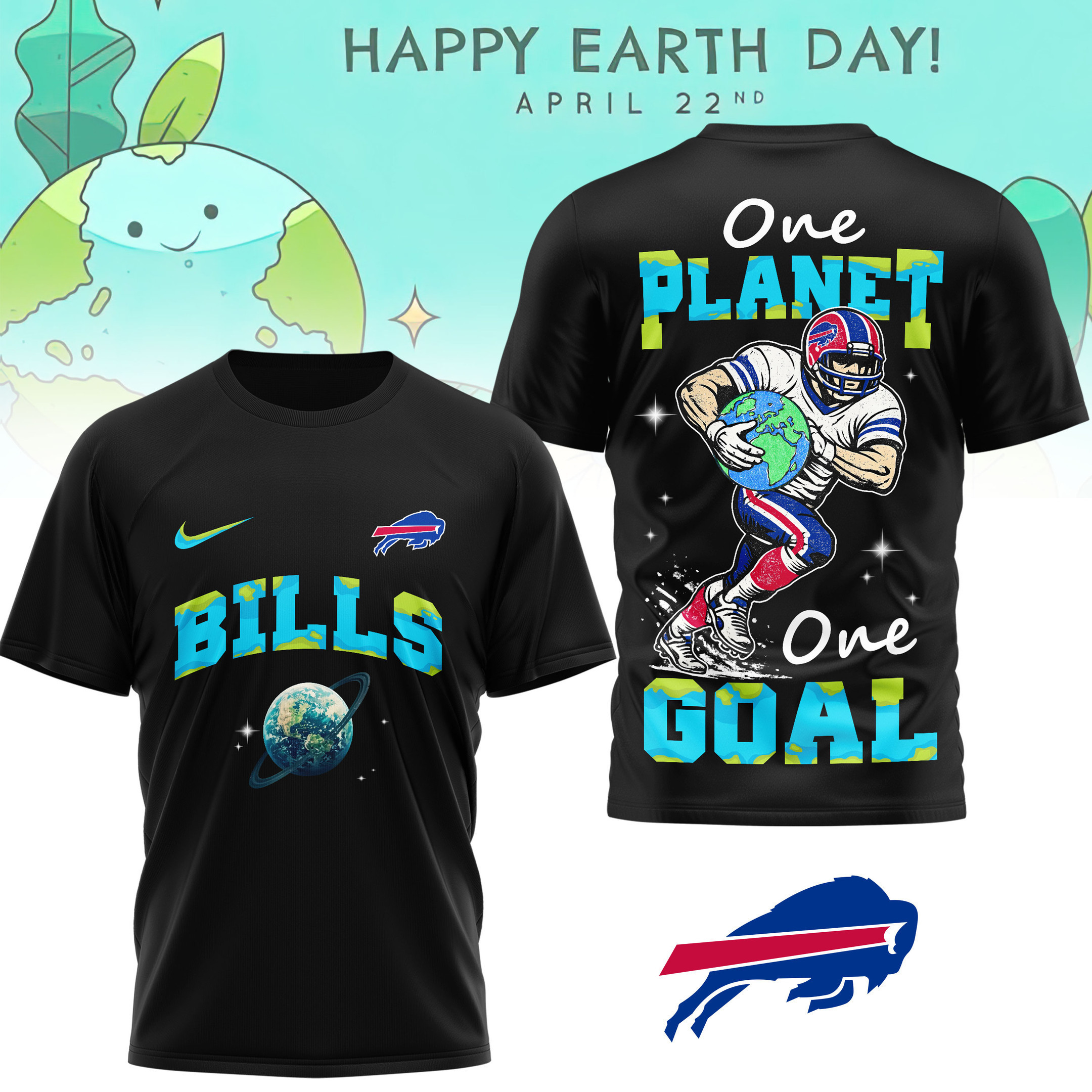 Buffalo Bills | Premium NFL x Earth Day 3D Shirt HY