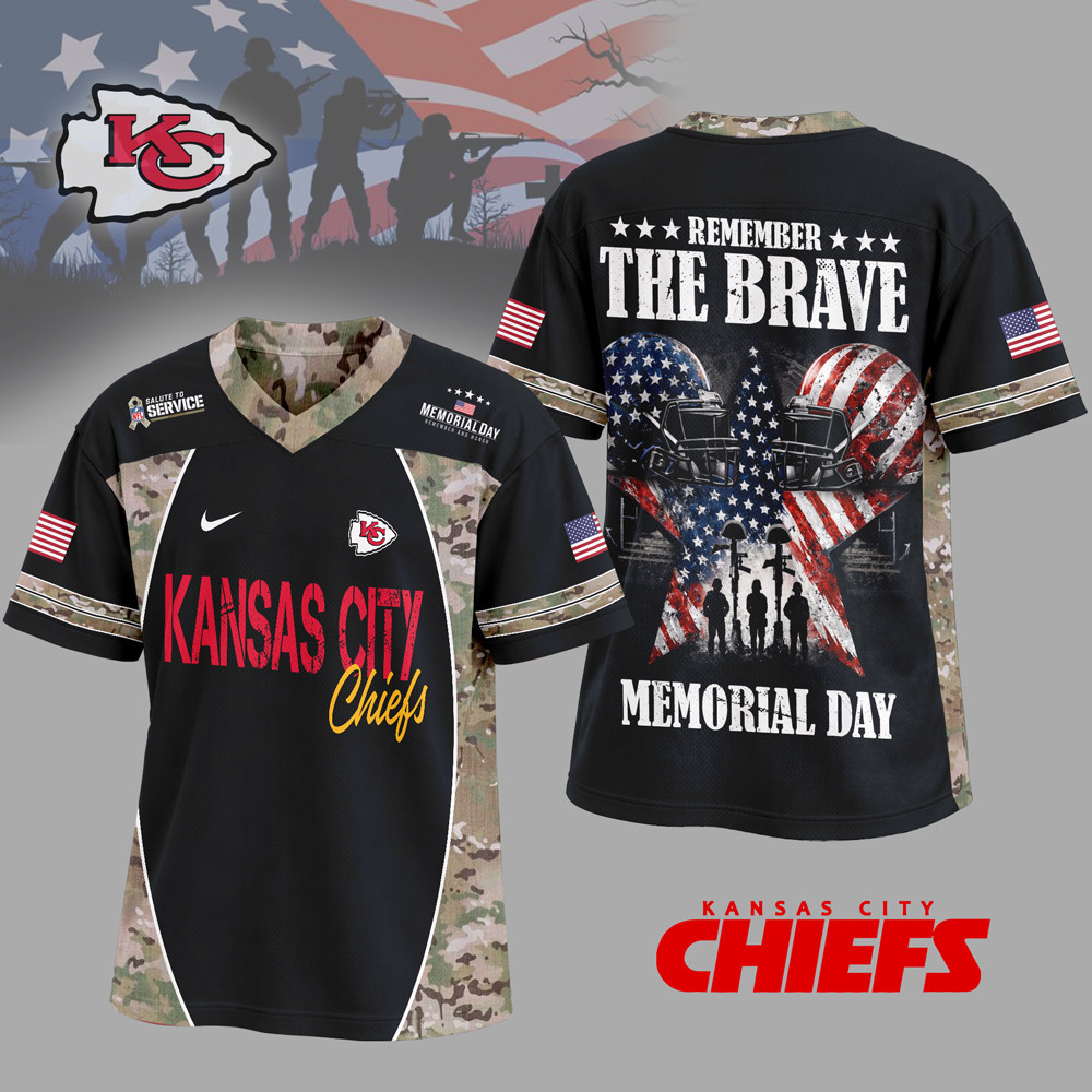 Kansas City Chiefs | Premium NFL Memorial Day V-neck Baseball Jersey HY