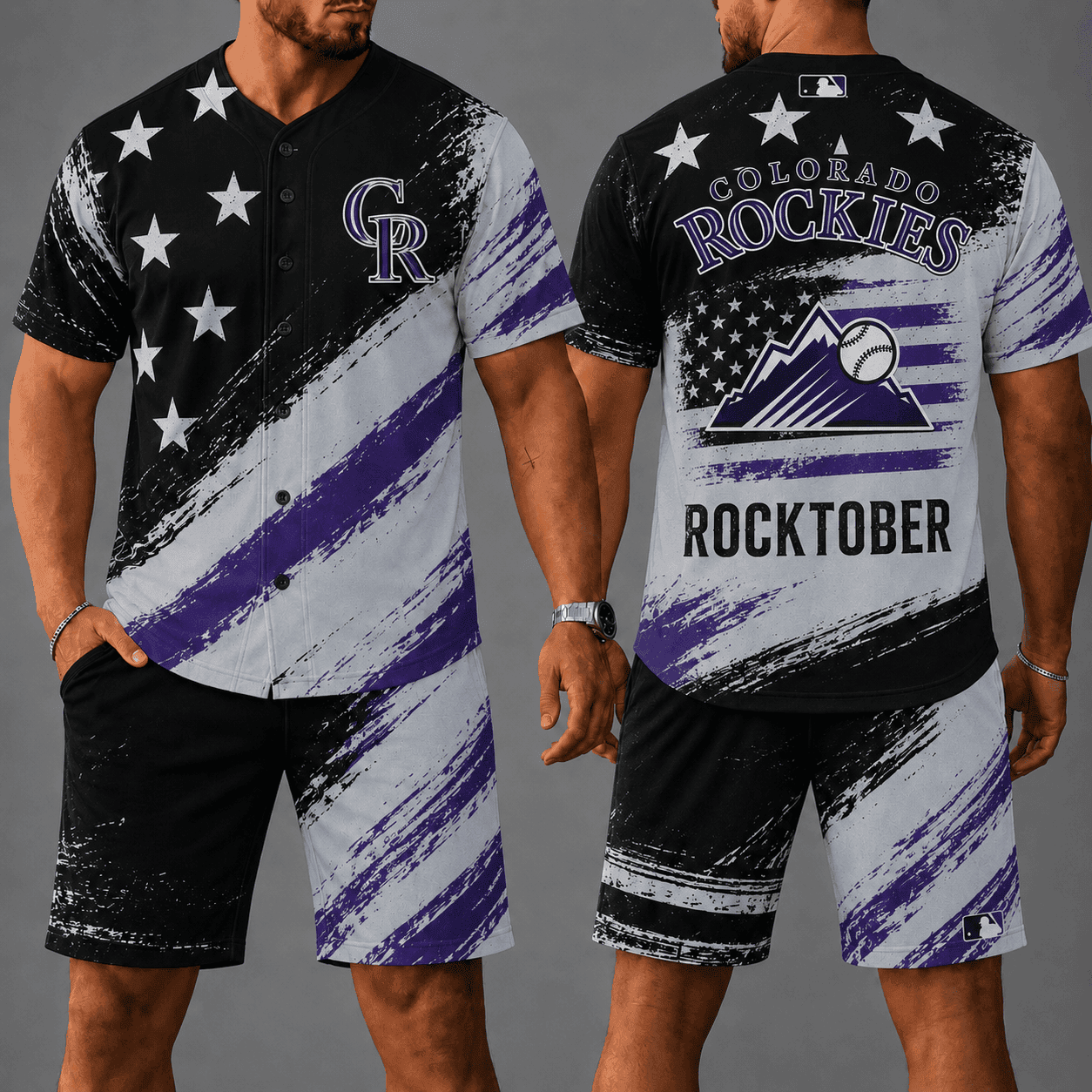 Colorado Rockies | Premium MLB Star Spirit Jersey Shorts Set