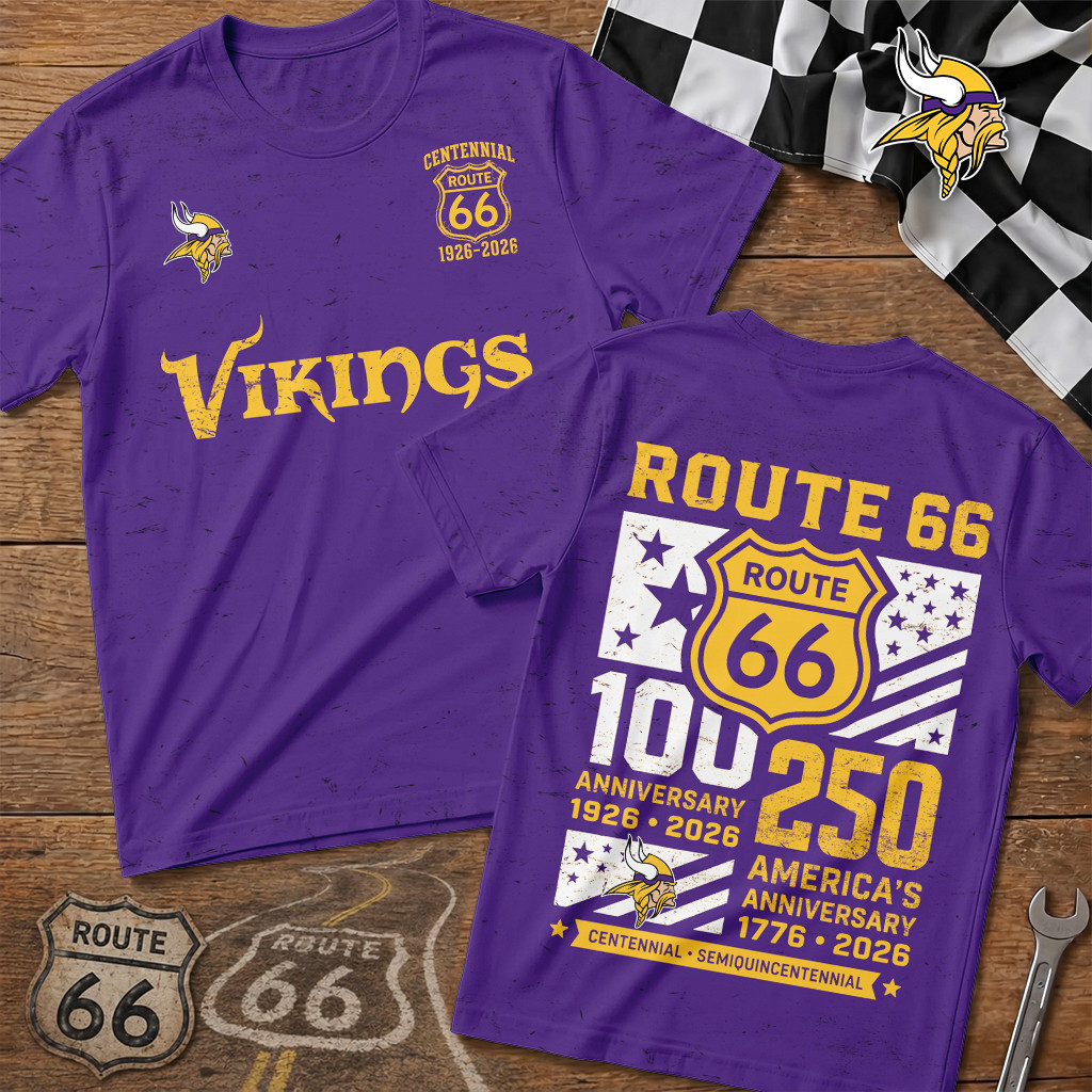 Minnesota Vikings | Premium NFL Route 66 Centennial T-Shirt TD