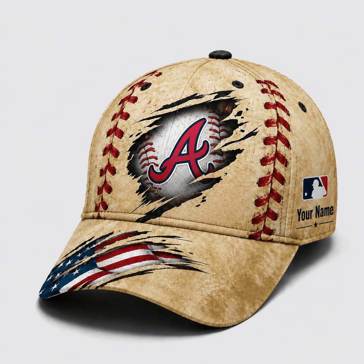 Atlanta Braves | Premium MLB Patriot Stitch Baseball Cap