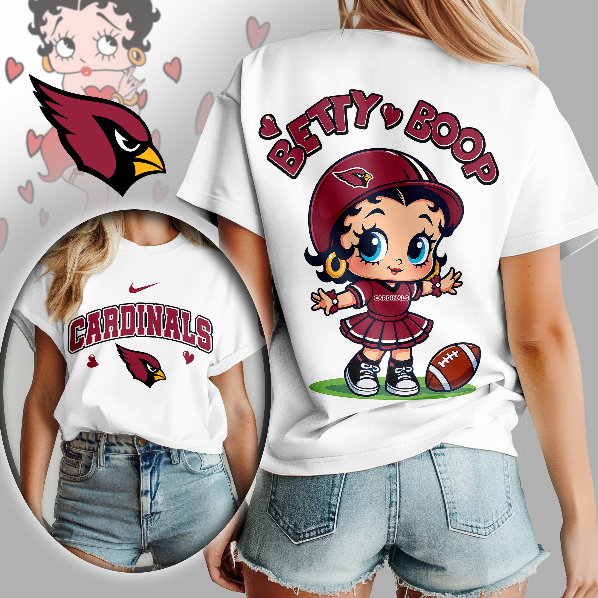 Arizona Cardinals | Premium NFL Betty Boop Women's Shirt TD