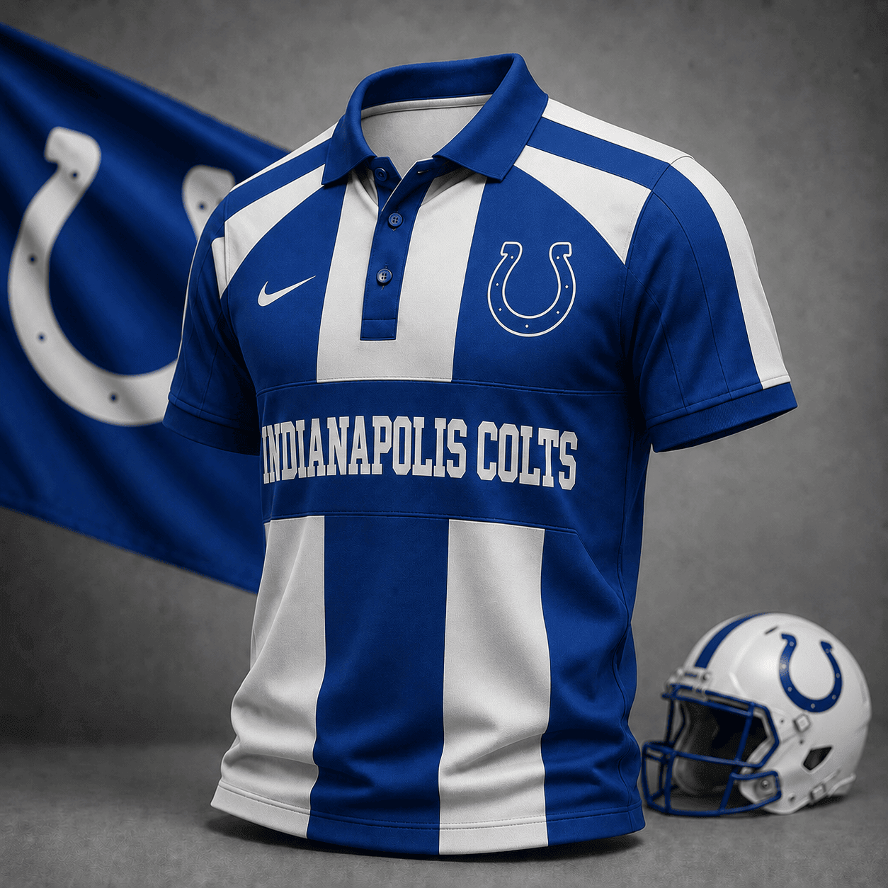 Indianapolis Colts | Premium NFL Heritage Stripe Rugby Polo Shirt NY