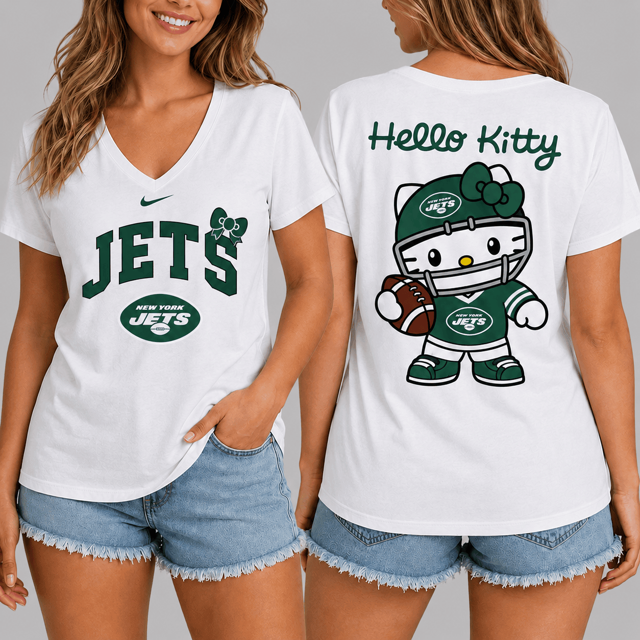 New York Jets | Premium NFL Hello Kitty Football T-shirt TD