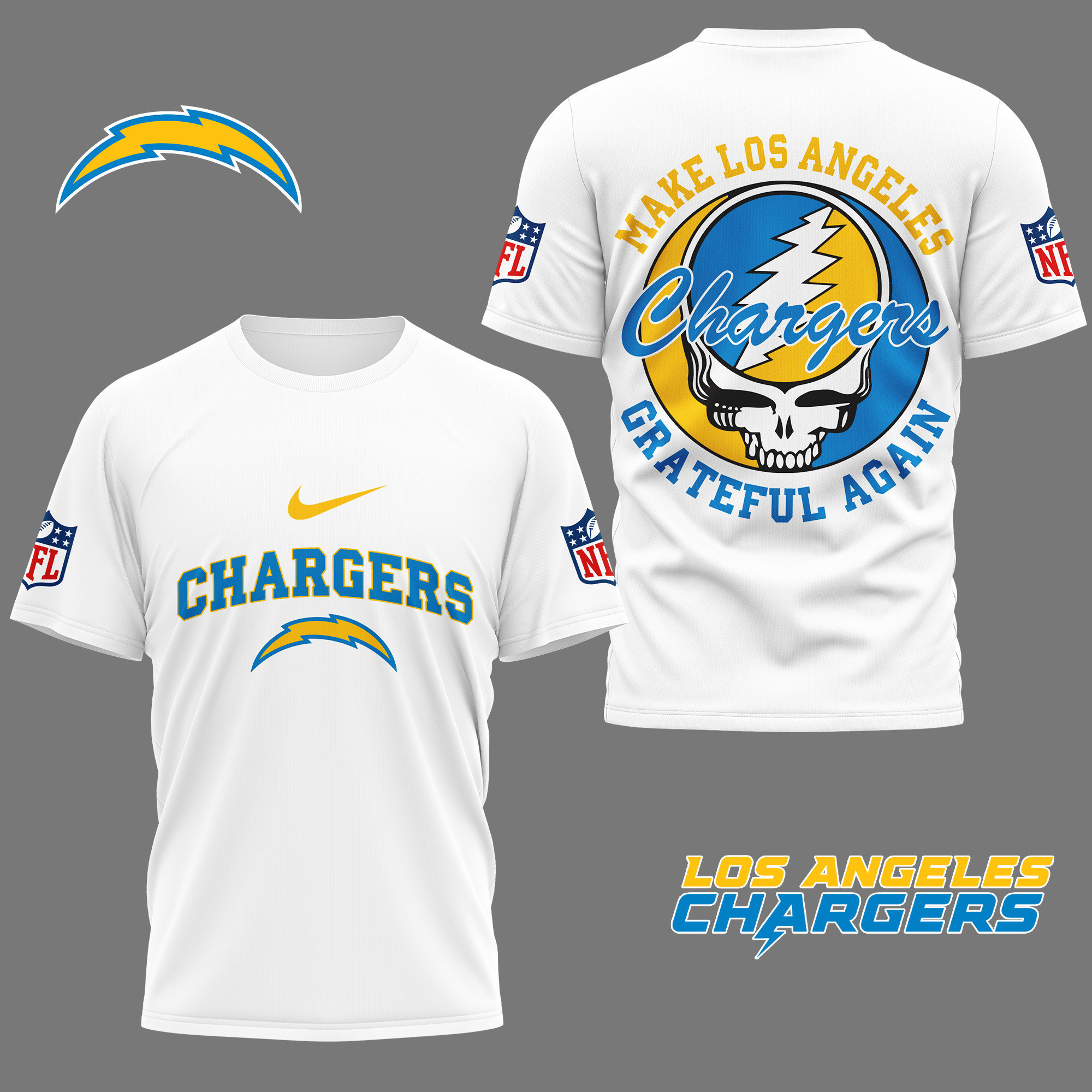 Los Angeles Chargers | Premium NFL Grateful Game Day 3D Shirt NY